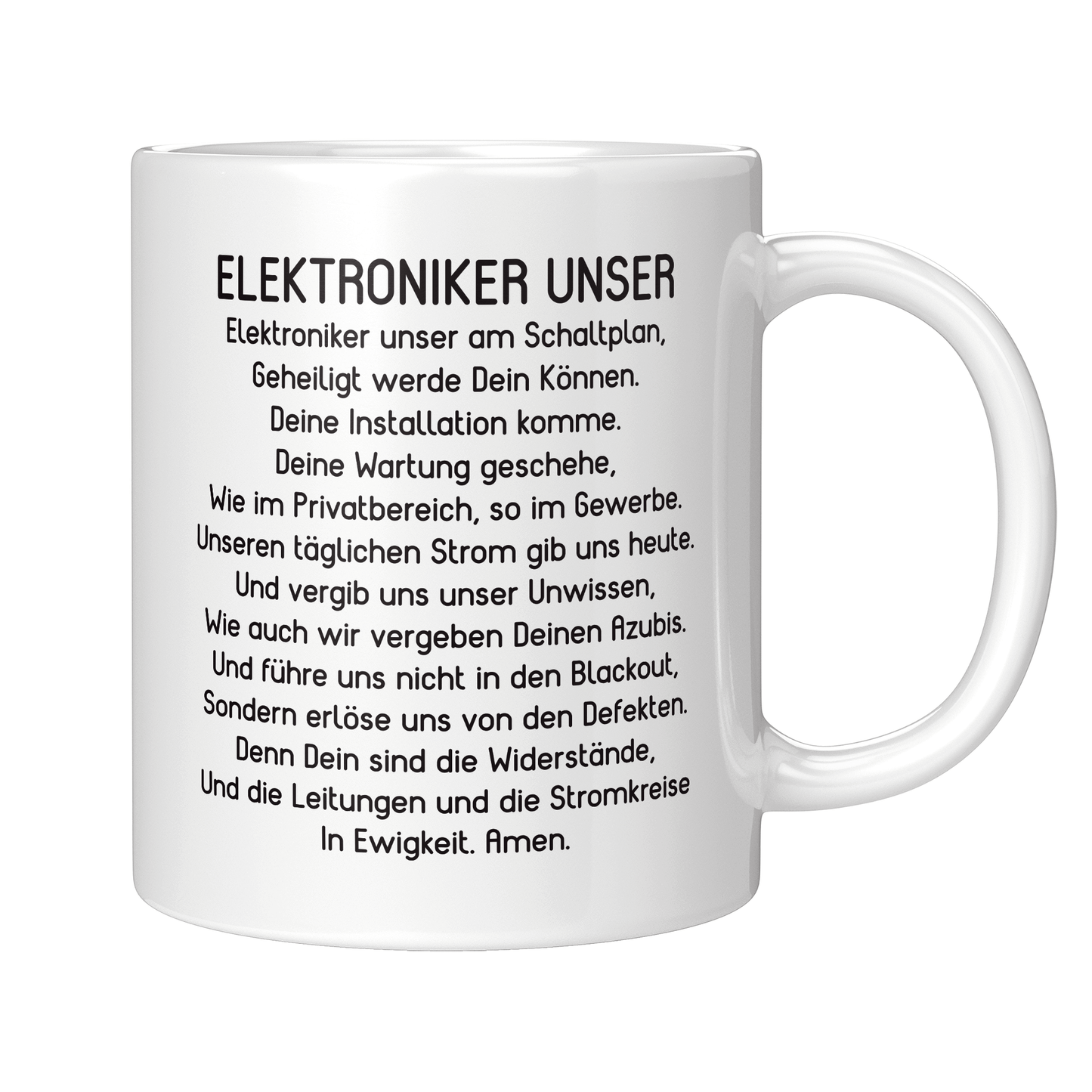 Elektroniker Tasse - "Elektroniker Unser"-Gebet (Elektronikerin, Geschenk)
