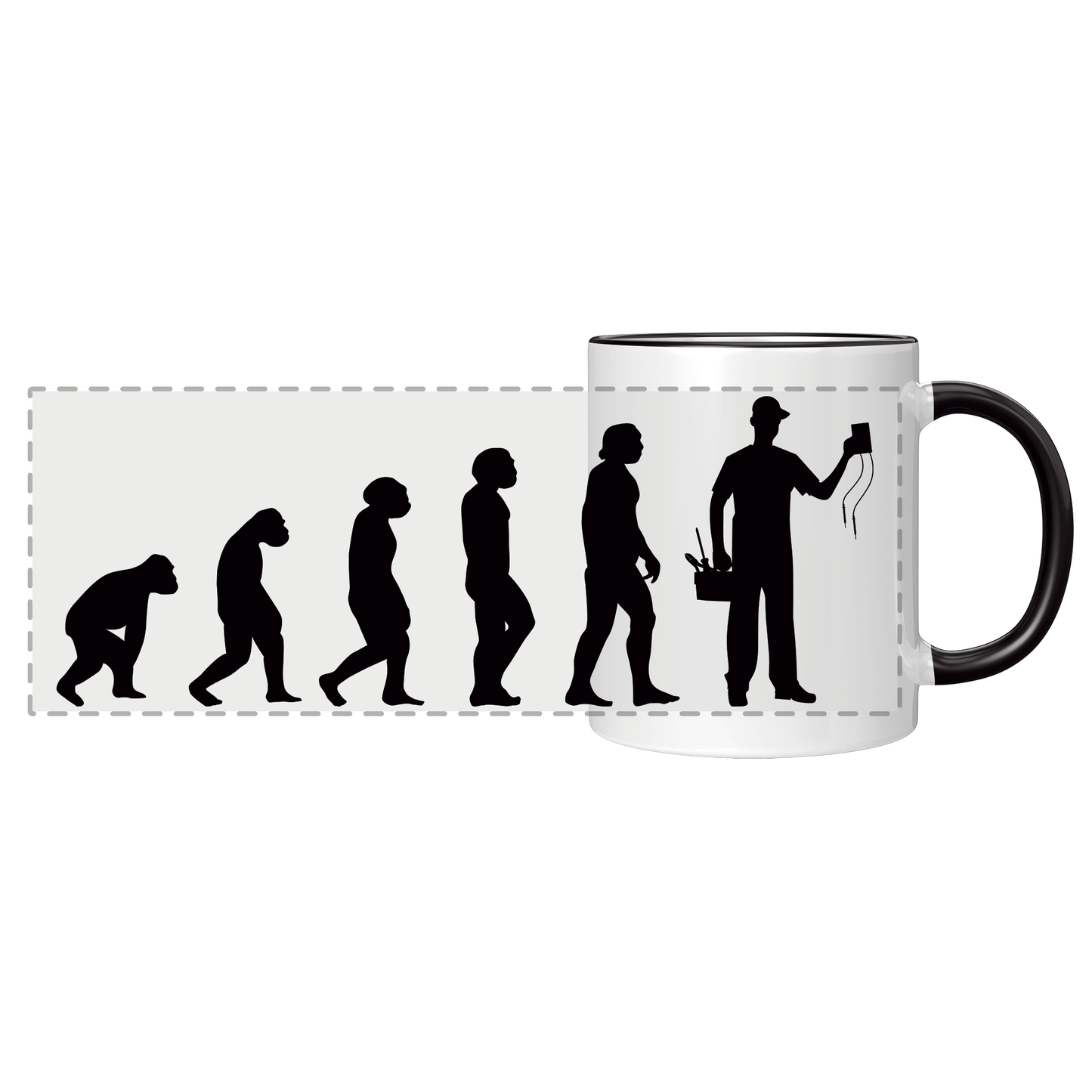 Elektroniker Tasse - Evolution des Elektronikers (Elektronikerin, Geschenk)
