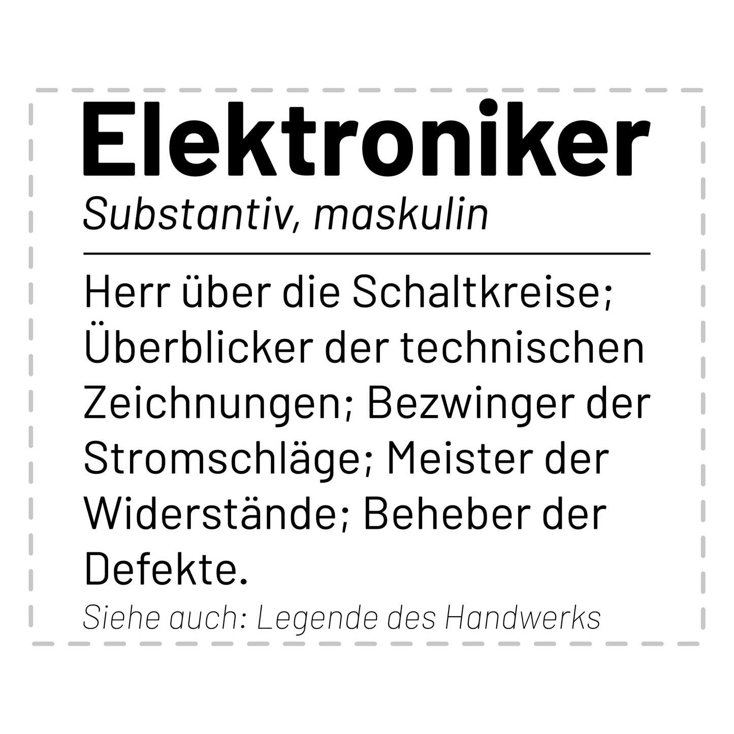 Elektroniker Tasse - Wörterbuch "Elektroniker" (Elektronikerin, Geschenk)