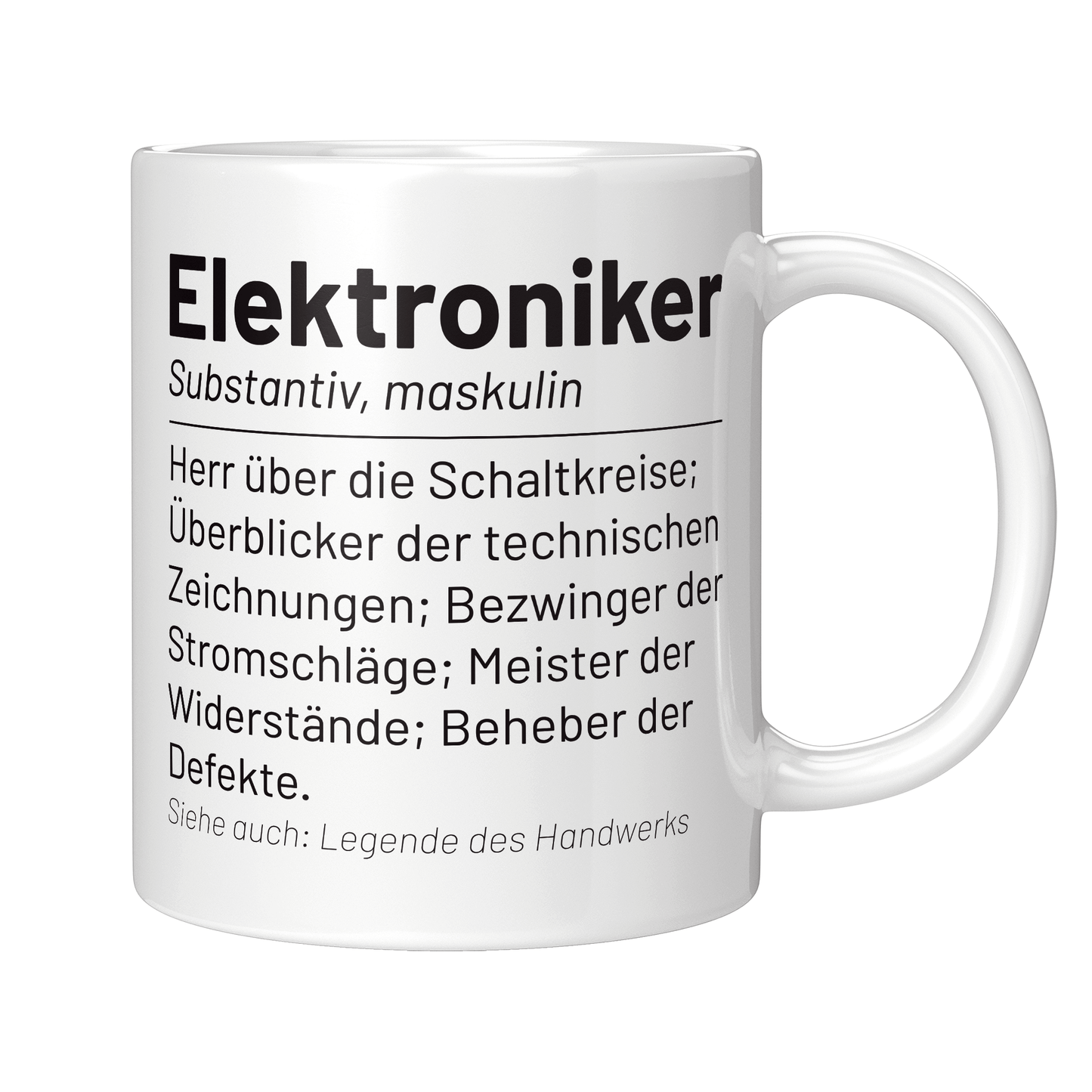 Elektroniker Tasse - Wörterbuch "Elektroniker" (Elektronikerin, Geschenk)