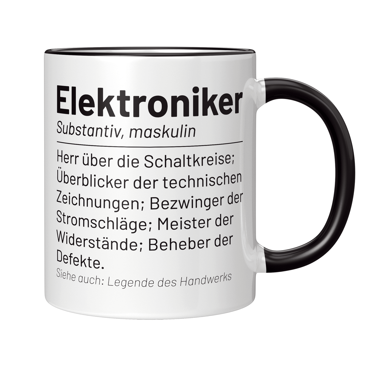 Elektroniker Tasse - Wörterbuch "Elektroniker" (Elektronikerin, Geschenk)