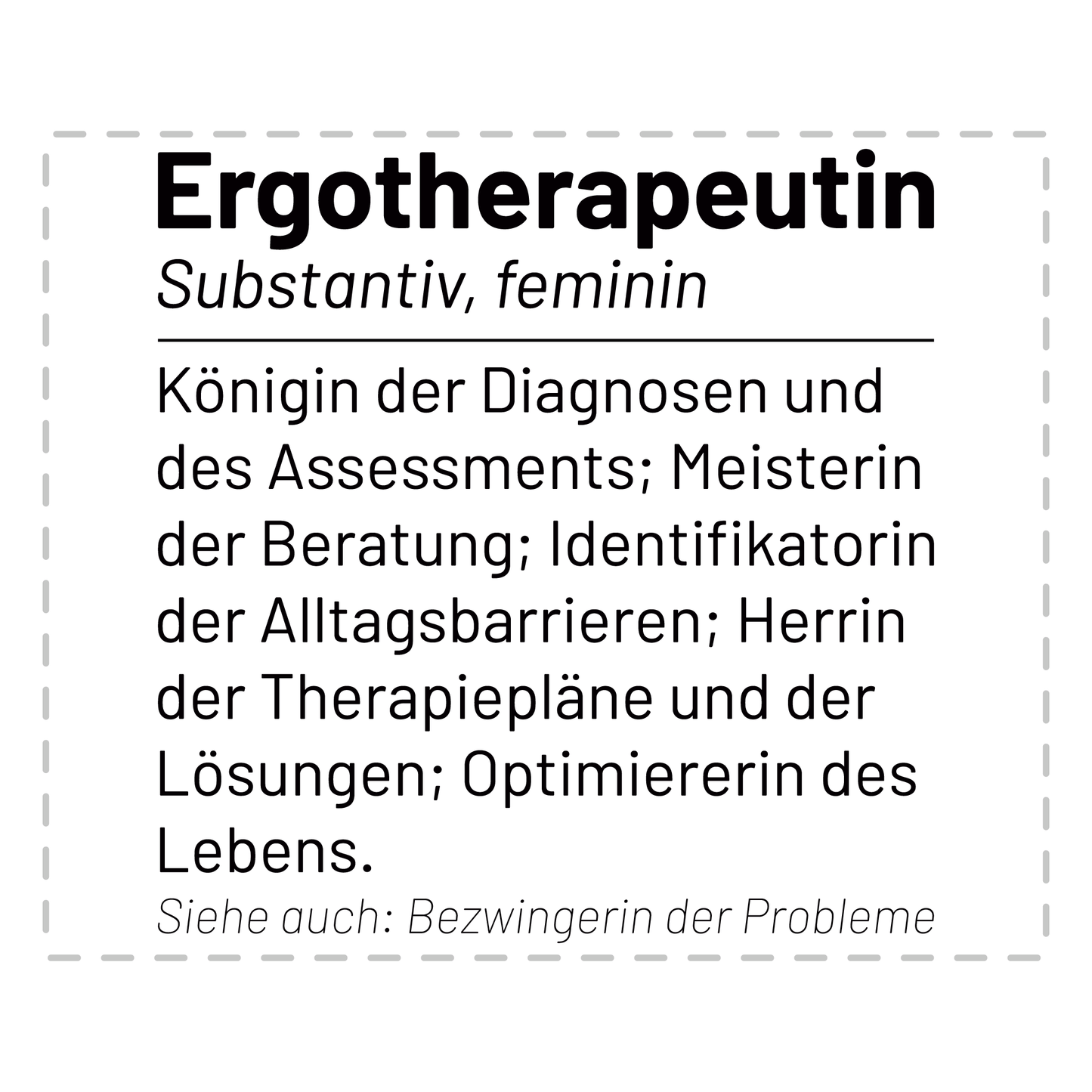 Ergotherapie Tasse - Wörterbuch "Ergotherapeutin" (Ergotherapeut, Geschenk)