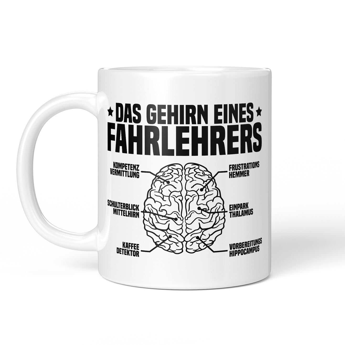 CupHaven® Fahrlehrer Tasse - Das Gehirn eines Fahrlehrers - Geschenk für Fahrlehrer und Fahrlehrerinnen