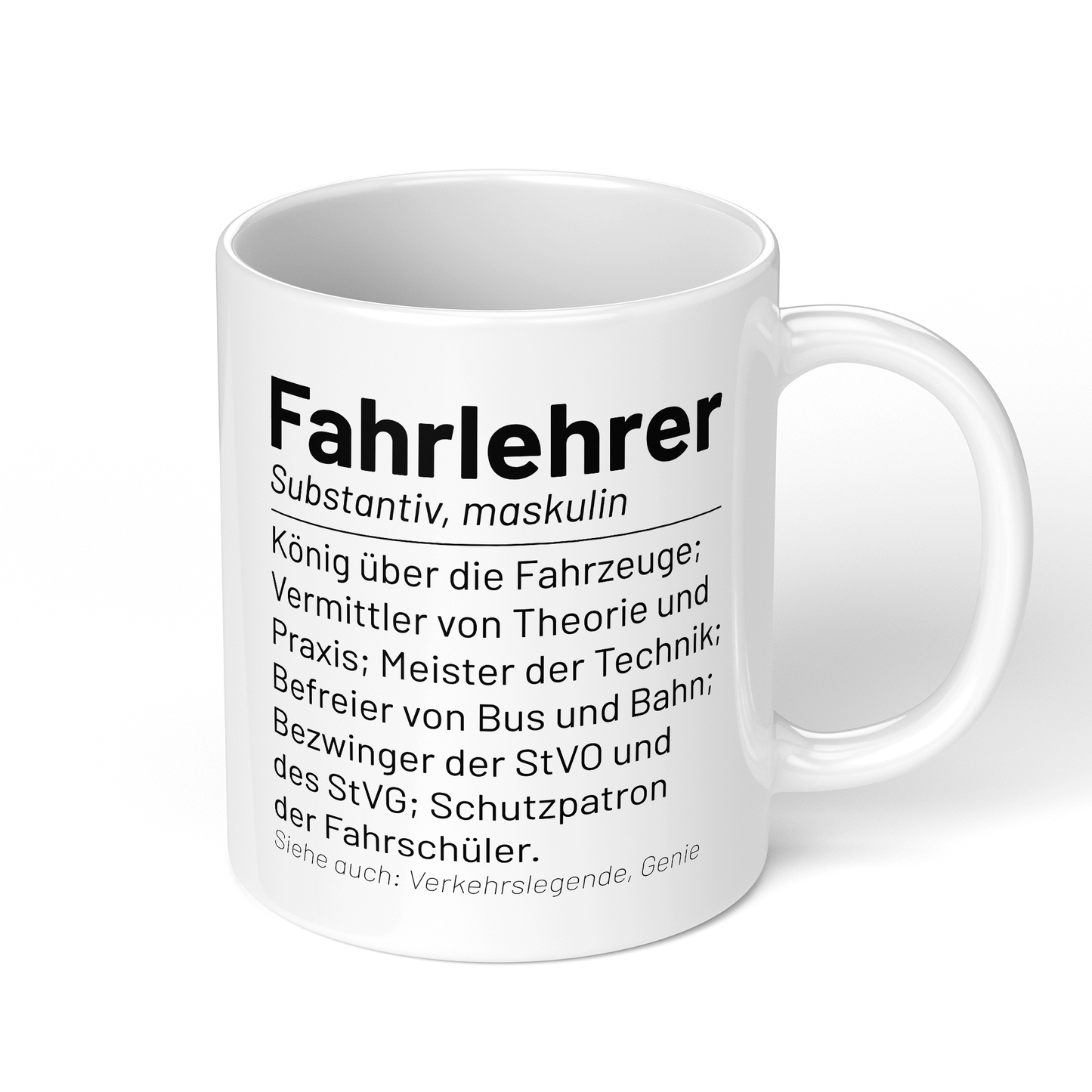 CupHaven® Fahrlehrer Tasse - Wörterbuch "Fahrlehrer" - Geschenk für Fahrlehrer und Fahrlehrerinnen
