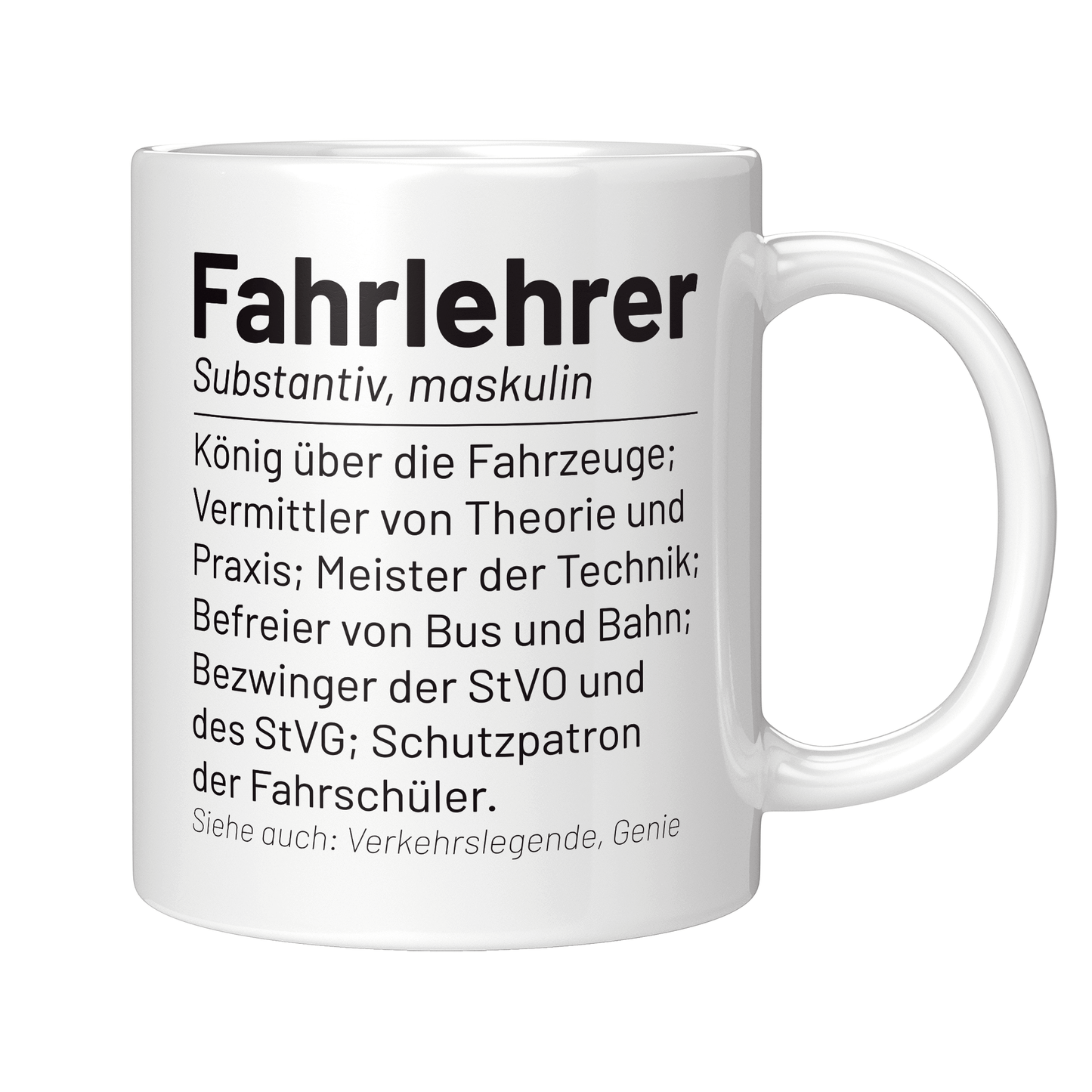 Fahrlehrer Tasse - Wörterbuch "Fahrlehrer" (Fahrschule, Fahrlehrerin, Geschenk)