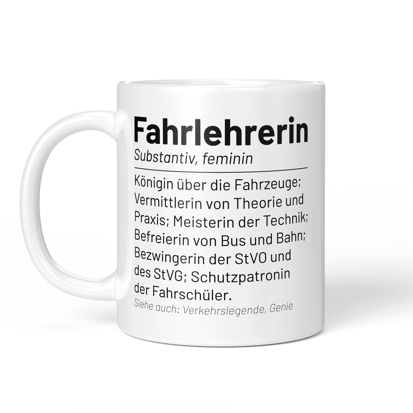 CupHaven® Fahrlehrer Tasse - Wörterbuch "Fahrlehrerin" - Geschenk für Fahrlehrer und Fahrlehrerinnen