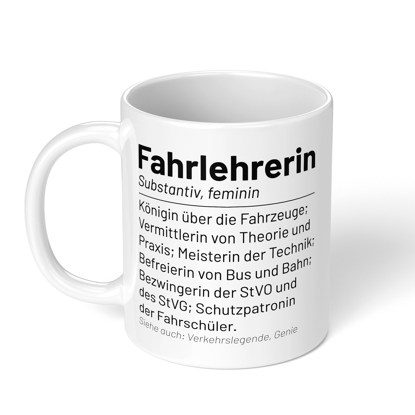 CupHaven® Fahrlehrer Tasse - Wörterbuch "Fahrlehrerin" - Geschenk für Fahrlehrer und Fahrlehrerinnen