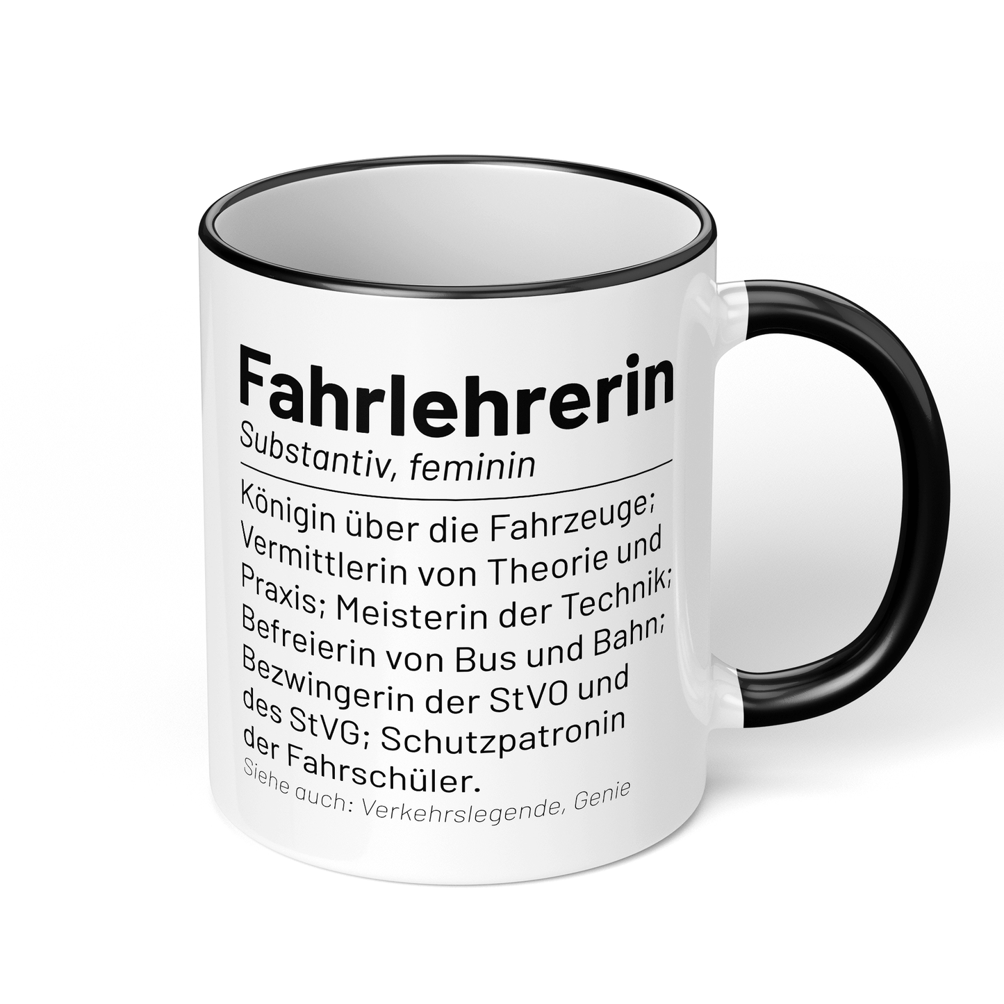 CupHaven® Fahrlehrer Tasse - Wörterbuch "Fahrlehrerin" - Geschenk für Fahrlehrer und Fahrlehrerinnen