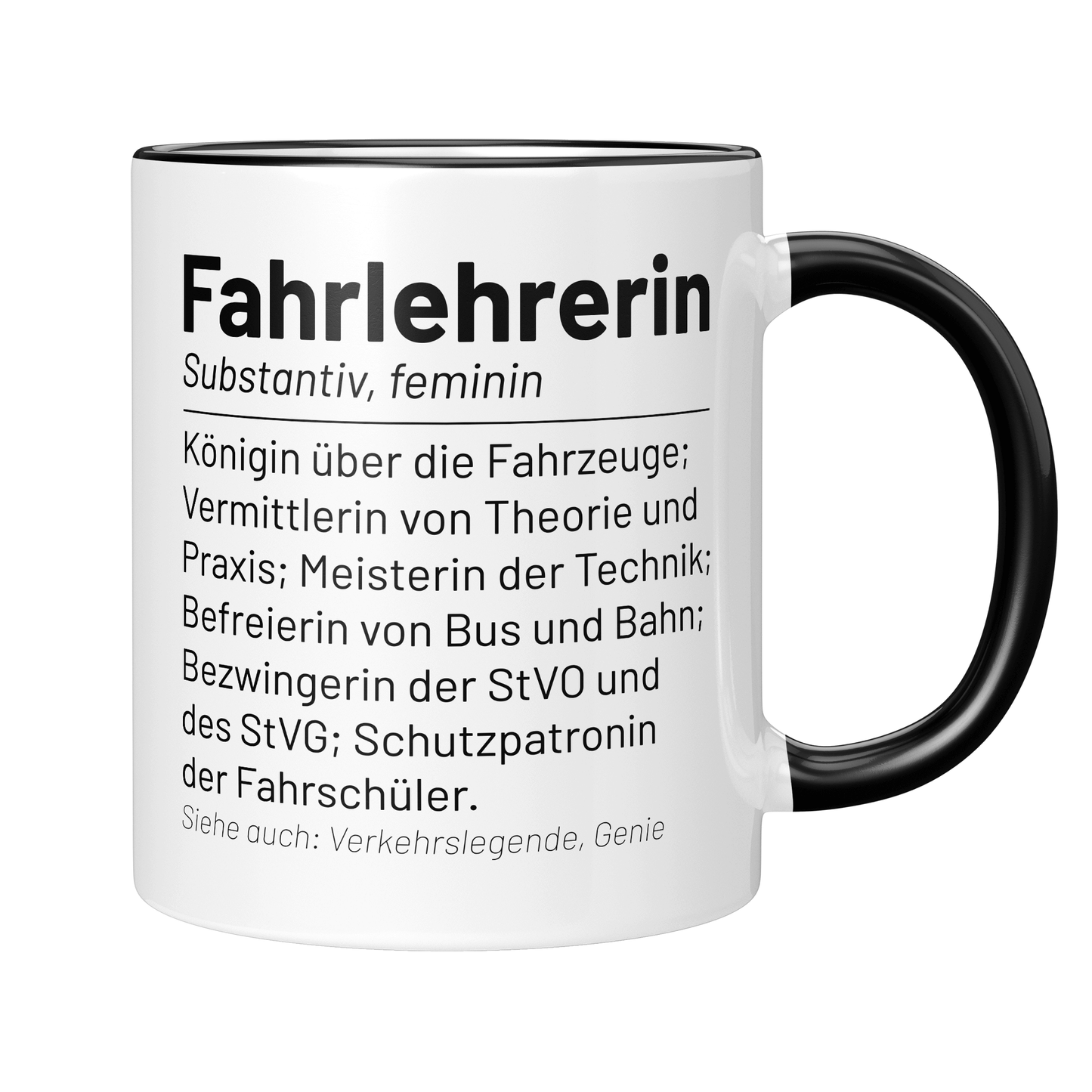 CupHaven® Fahrlehrer Tasse - Wörterbuch "Fahrlehrerin" - Geschenk für Fahrlehrer und Fahrlehrerinnen