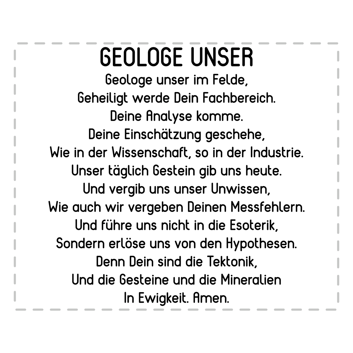 Geologie Tasse - "Geologe Unser"-Gebet (Geologin, Geschenk)