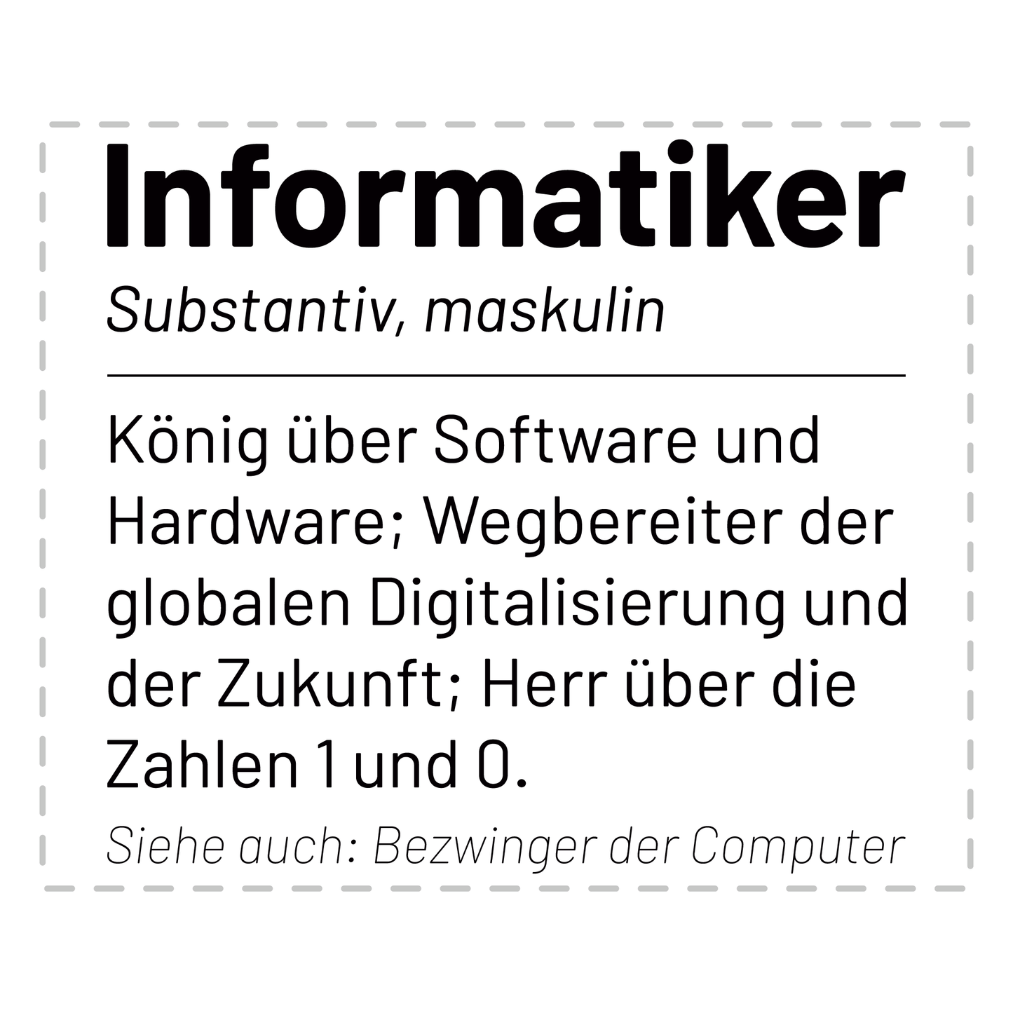 Informatiker Tasse - Wörterbucheintrag "Informatiker" (Informatikerin, Informatik, Geschenk)