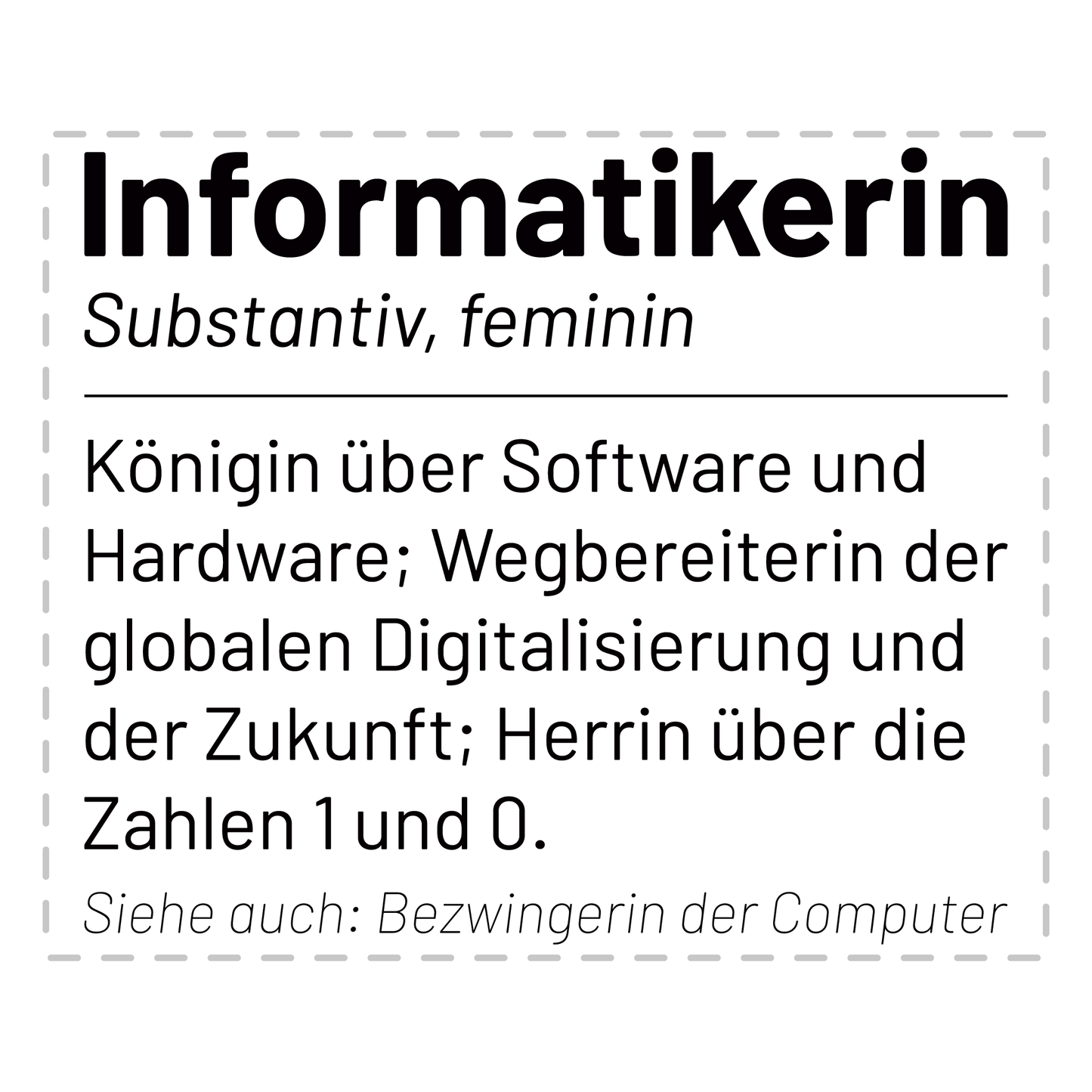 Informatiker Tasse - Wörterbucheintrag "Informatikerin" (Informatik, Geschenk)