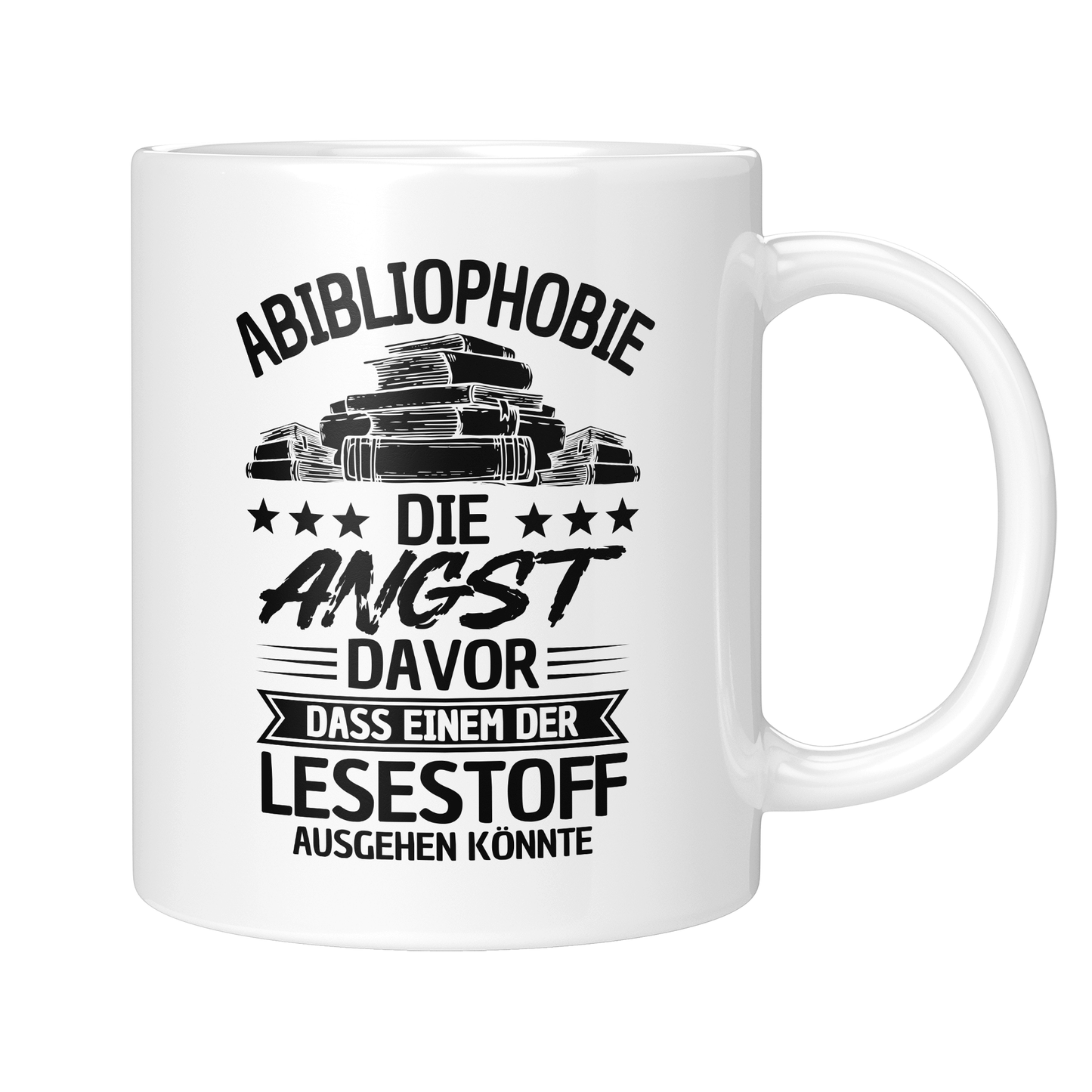 Lesen Tasse - Abibliophobie (Bücherwurm, Leseratte, Leser, Geschenk)