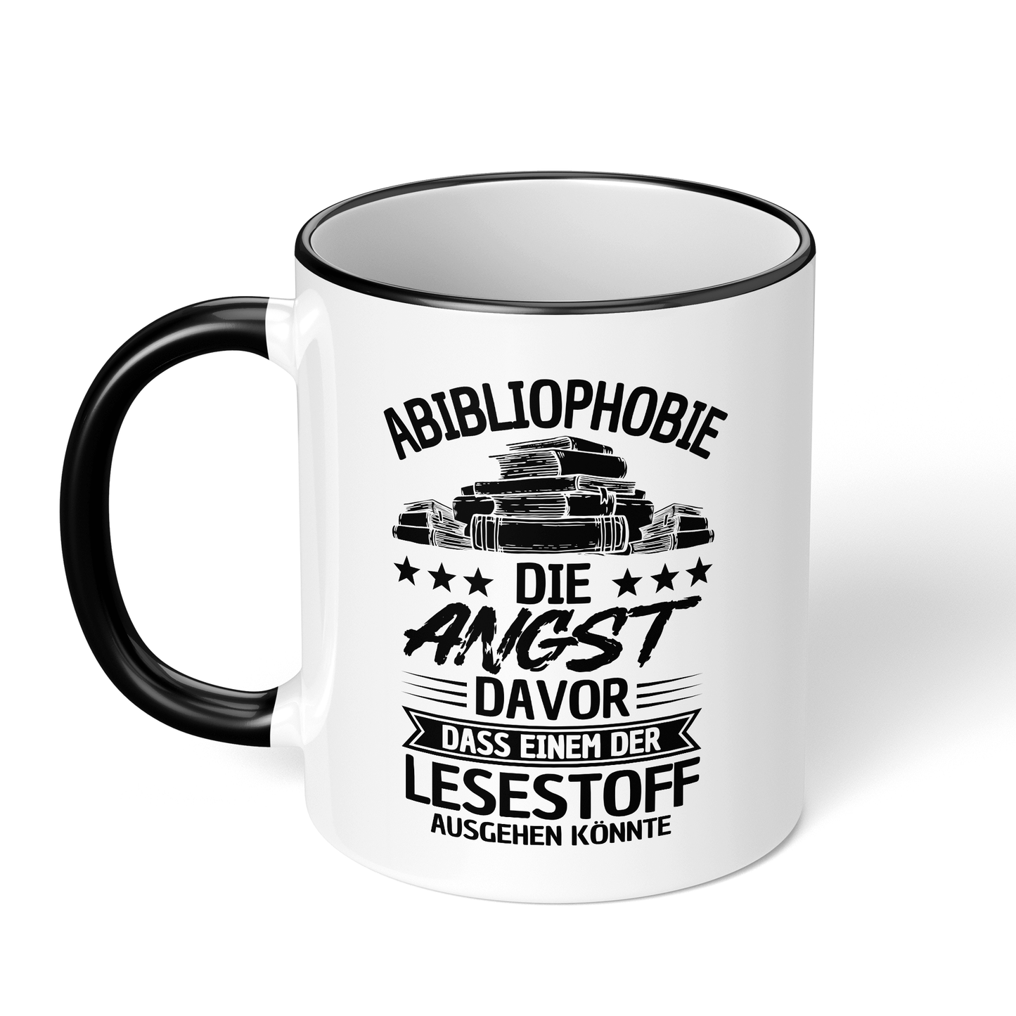 CupHaven® Lesen Tasse - Abibliophobie - Geschenk für Leseratten und Bücherwürmer