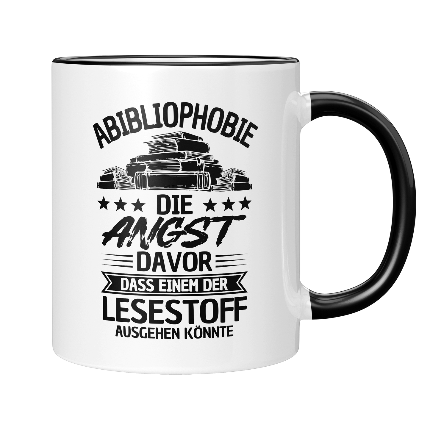 Lesen Tasse - Abibliophobie (Bücherwurm, Leseratte, Leser, Geschenk)