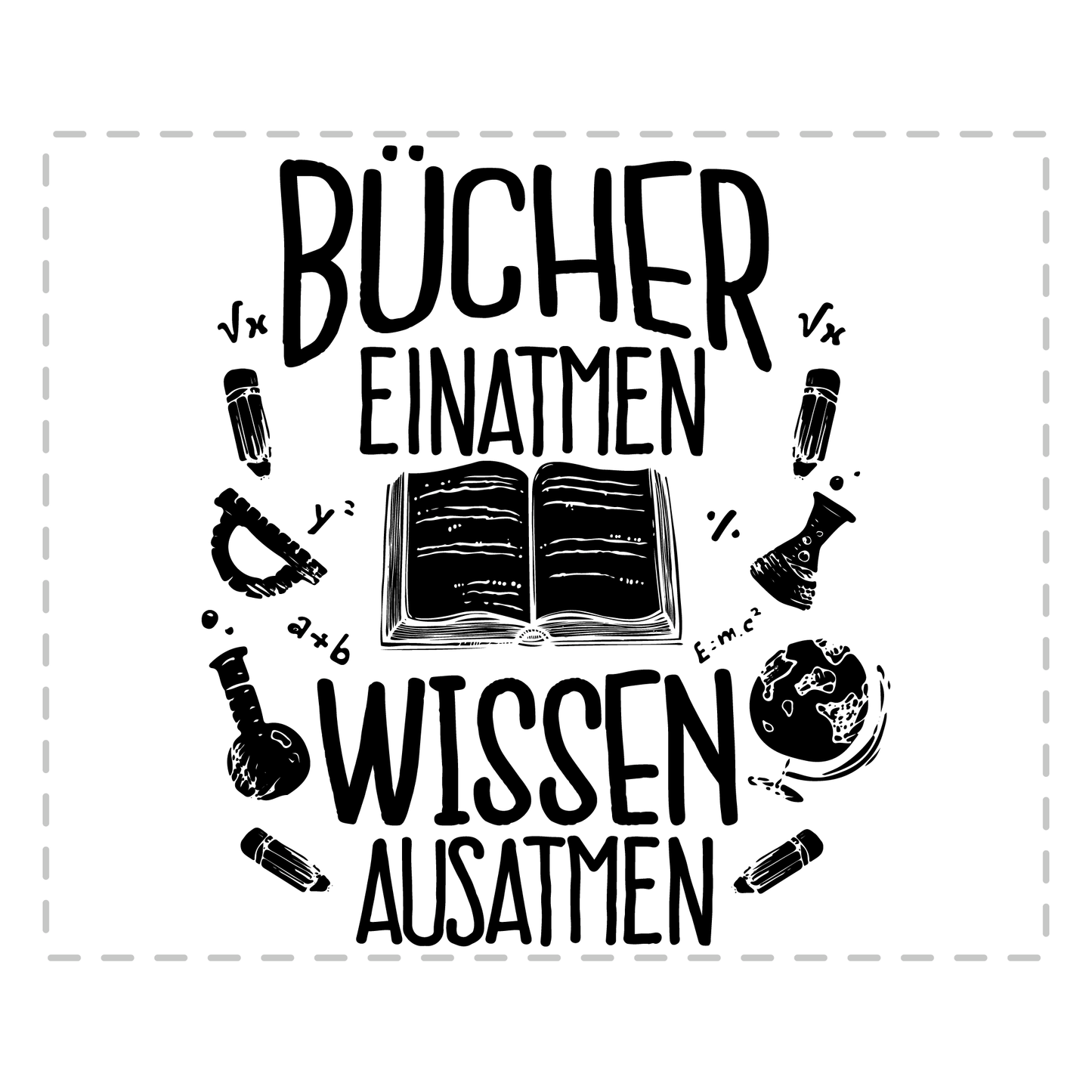 Lesen Tasse - Bücher einatmen Wissen ausatmen (Bücherwurm, Leseratte, Leser, Geschenk)