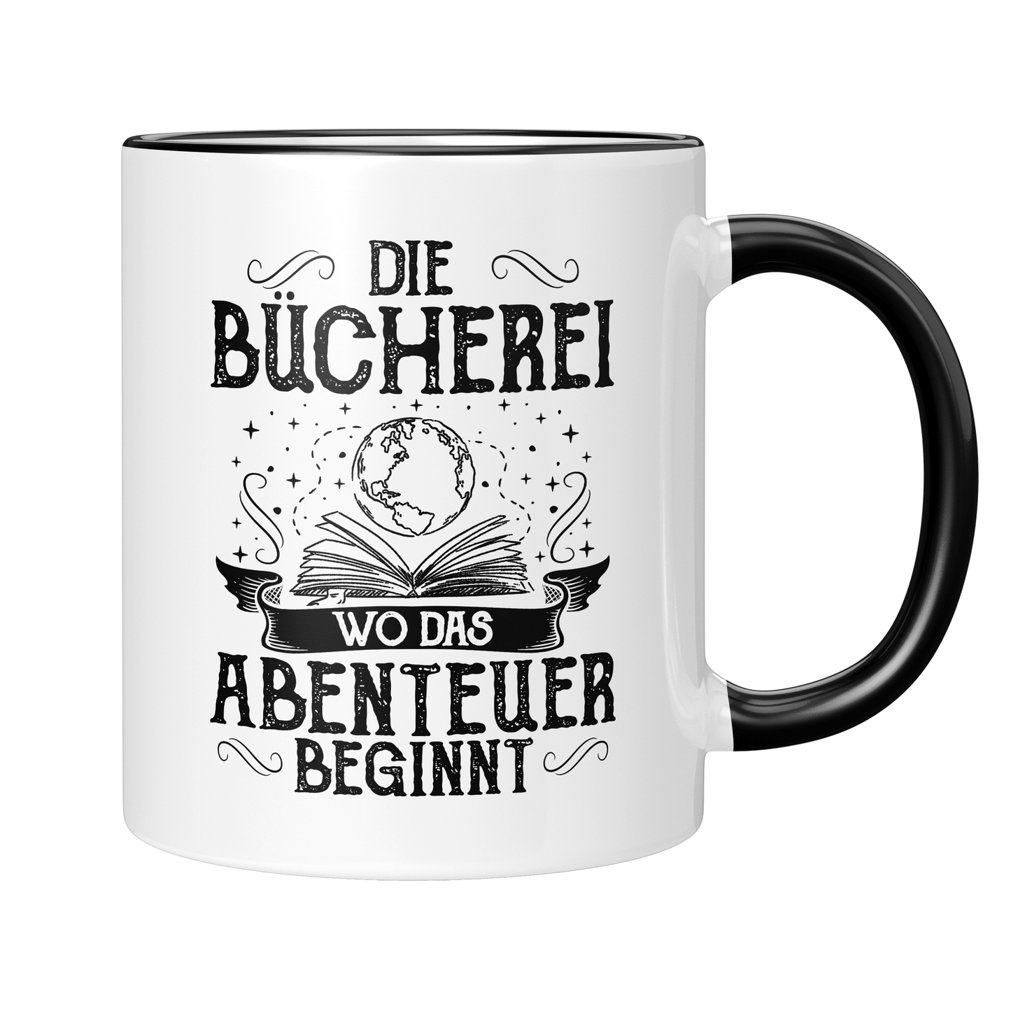 Lesen Tasse - Wo das Abenteuer beginnt (Bücherei, Bücherwurm, Leseratte, Leser, Geschenk)