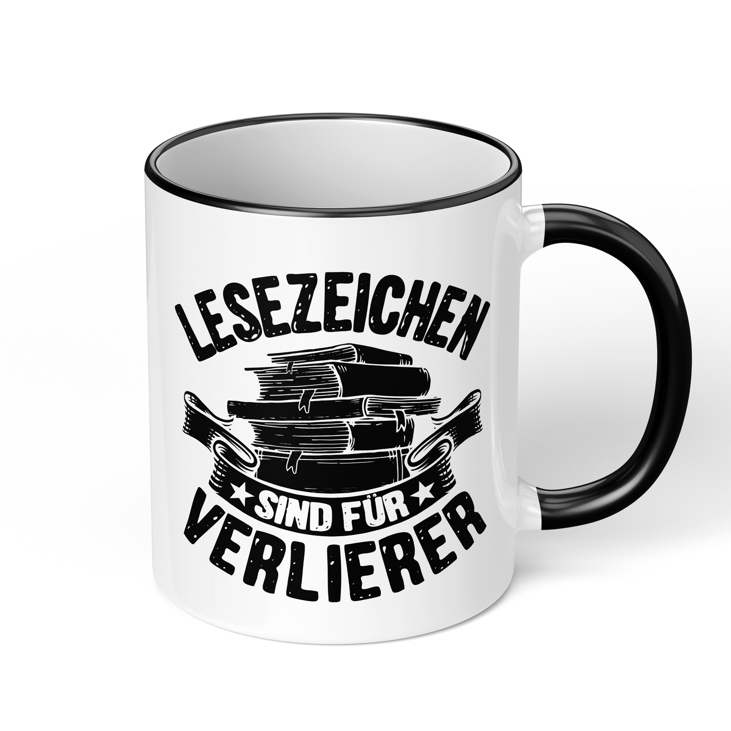 CupHaven® Lesen Tasse - Lesezeichen sind für Verlierer - Geschenk für Leseratten und Bücherwürmer