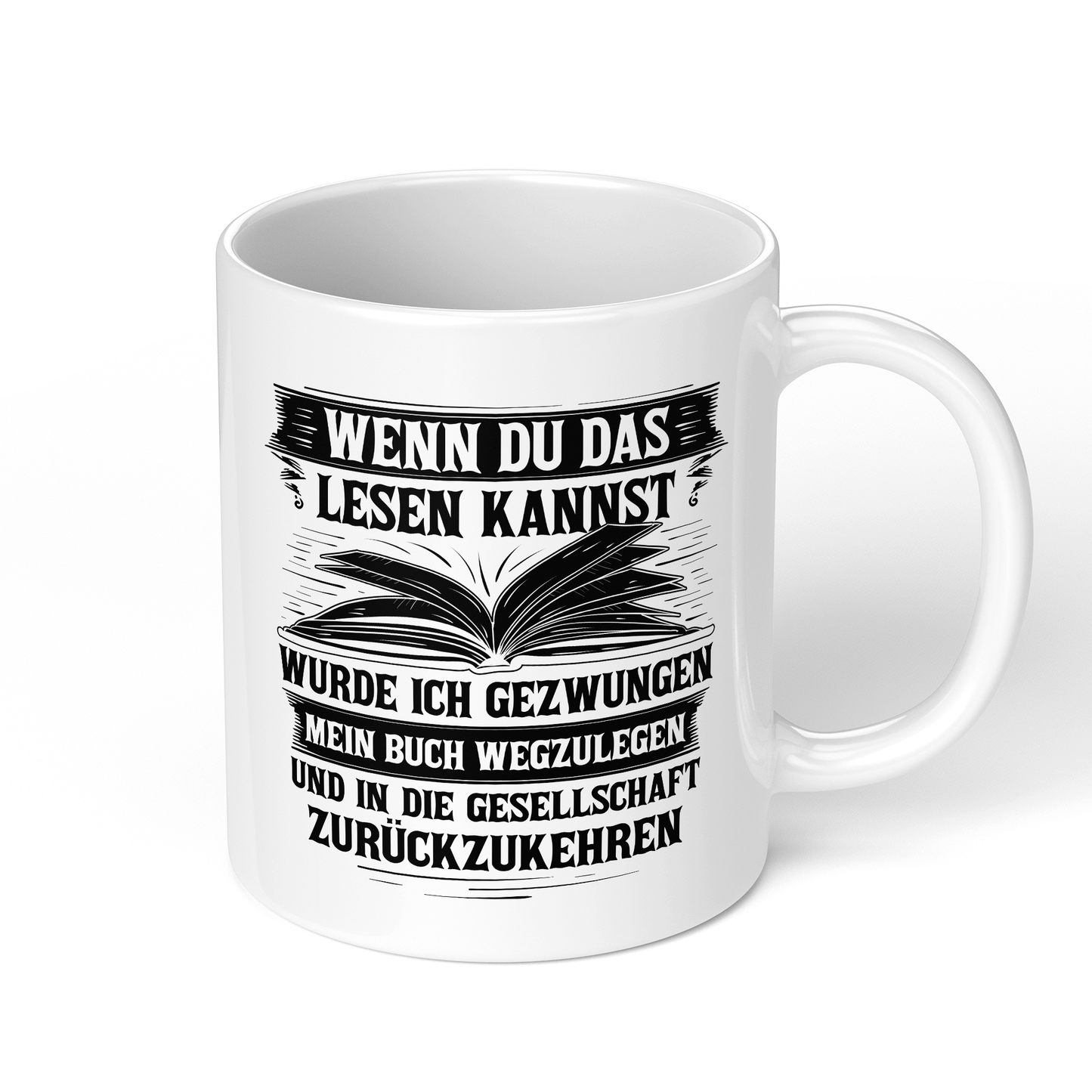 CupHaven® Lesen Tasse - Wenn Du das lesen kannst - Geschenk für Leseratten und Bücherwürmer