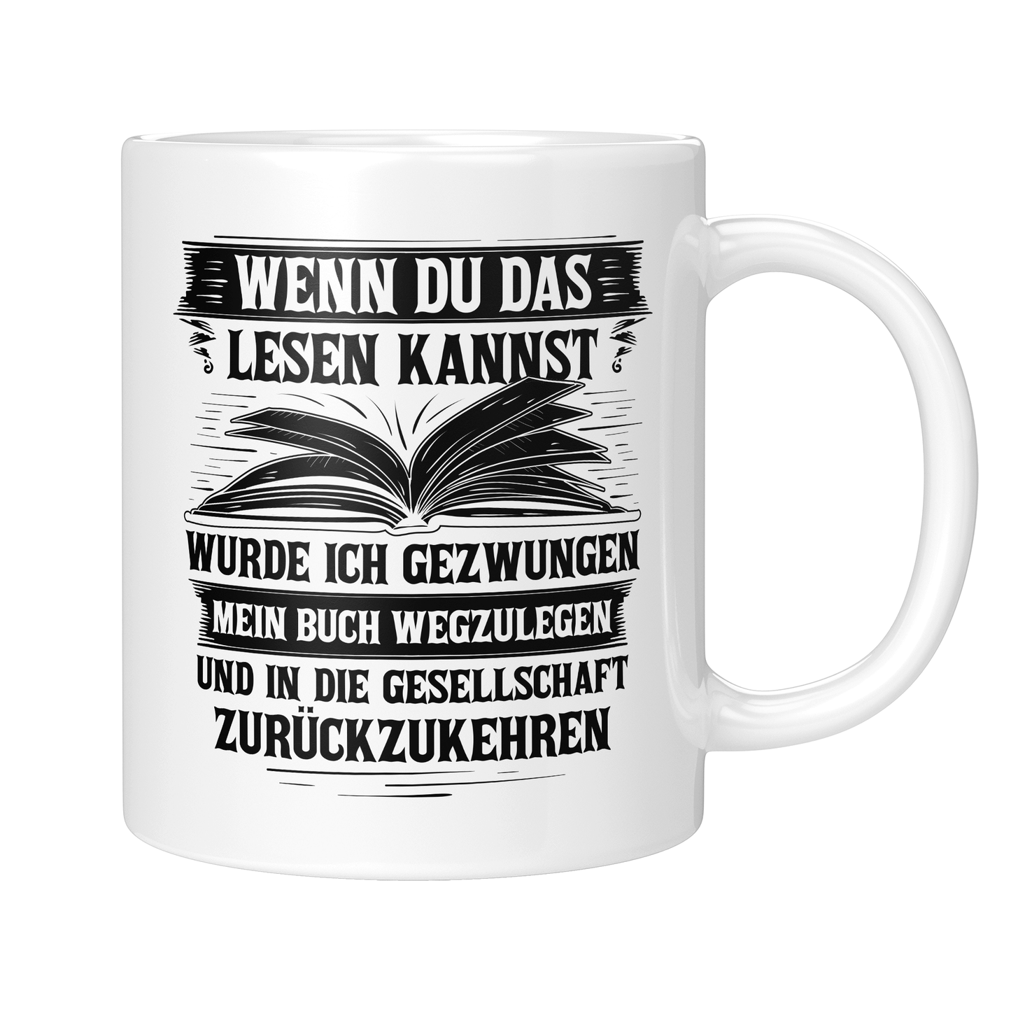 Lesen Tasse - In die Gesellschaft zurückkehren (Bücherwurm, Leseratte, Leser, Geschenk)
