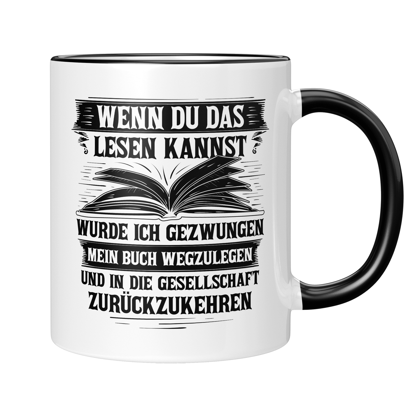 Lesen Tasse - In die Gesellschaft zurückkehren (Bücherwurm, Leseratte, Leser, Geschenk)