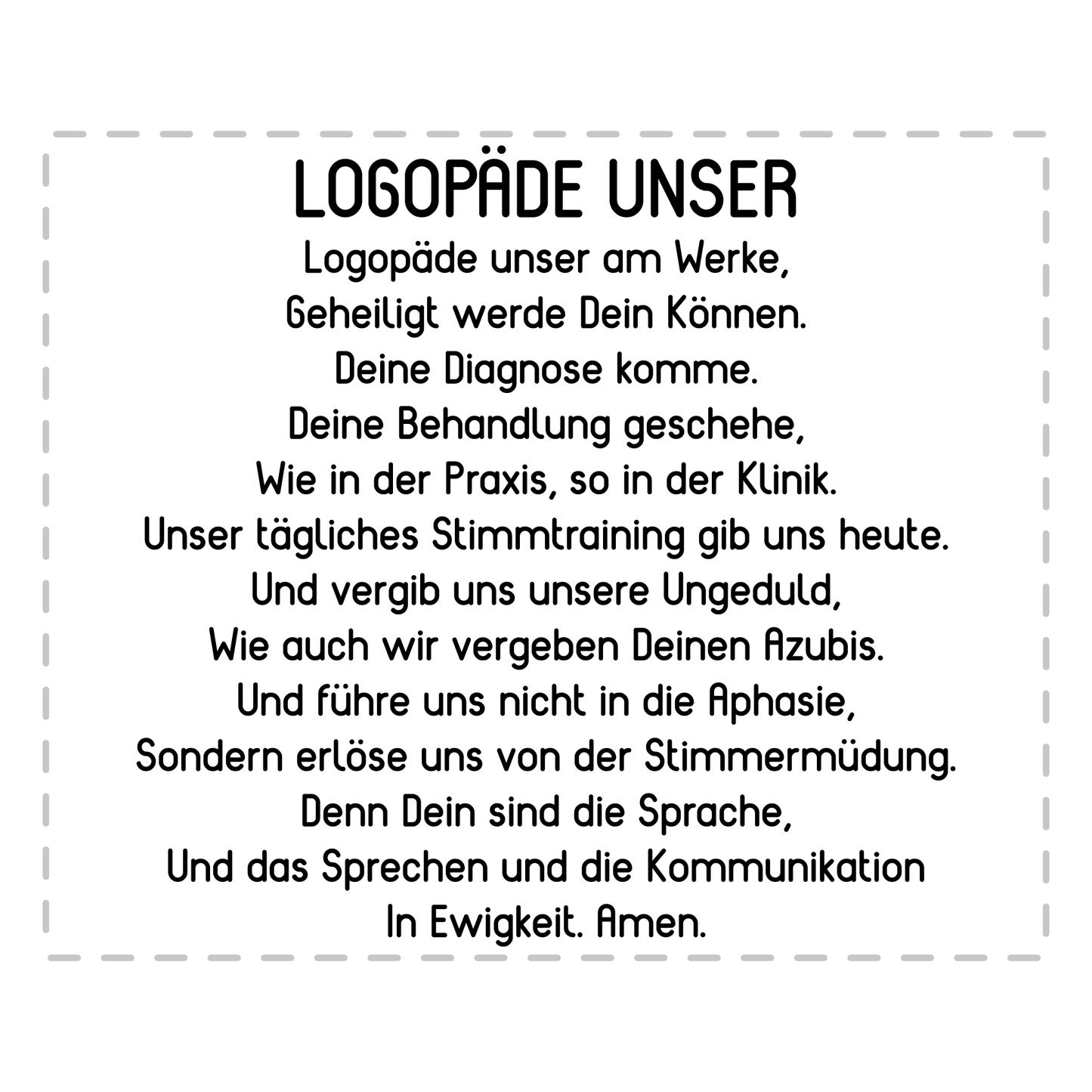 Logopädie Tasse - "Logopäde Unser"-Gebet (Logopädin, Geschenk)