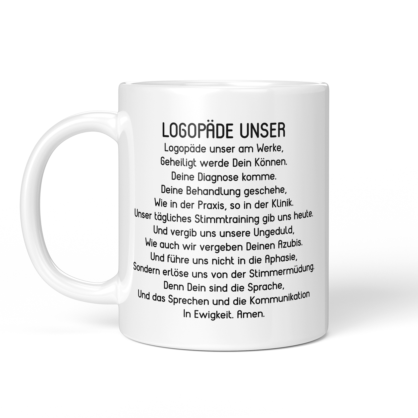 CupHaven® Logopädie Tasse - "Logopäde Unser"-Gebet - Geschenk für Logopäden und Logopädinnen