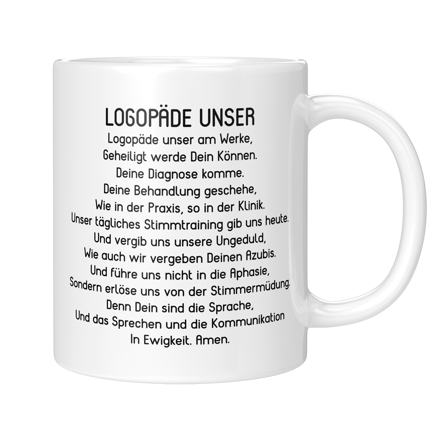 Logopädie Tasse - "Logopäde Unser"-Gebet (Logopädin, Geschenk)