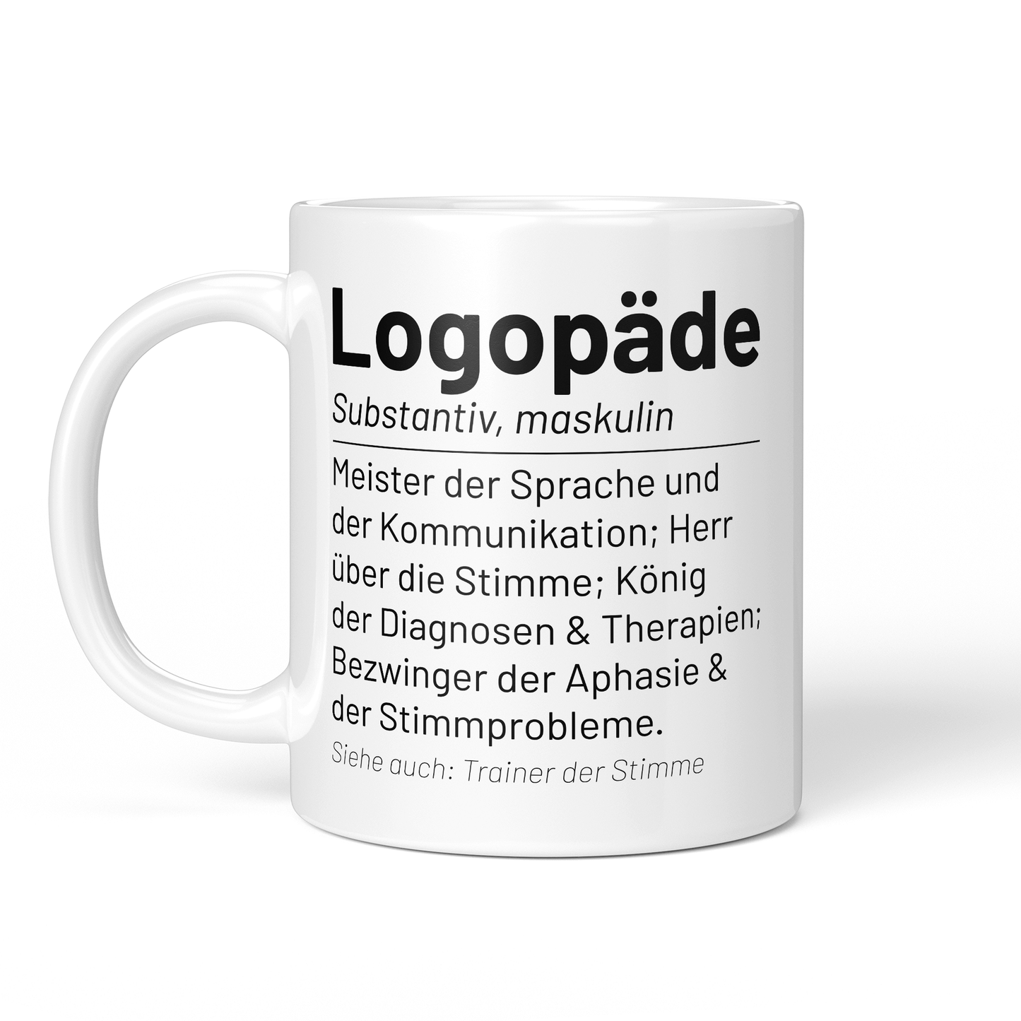CupHaven® Logopädie Tasse - Wörterbuch "Logopäde" - Geschenk für Logopäden und Logopädinnen