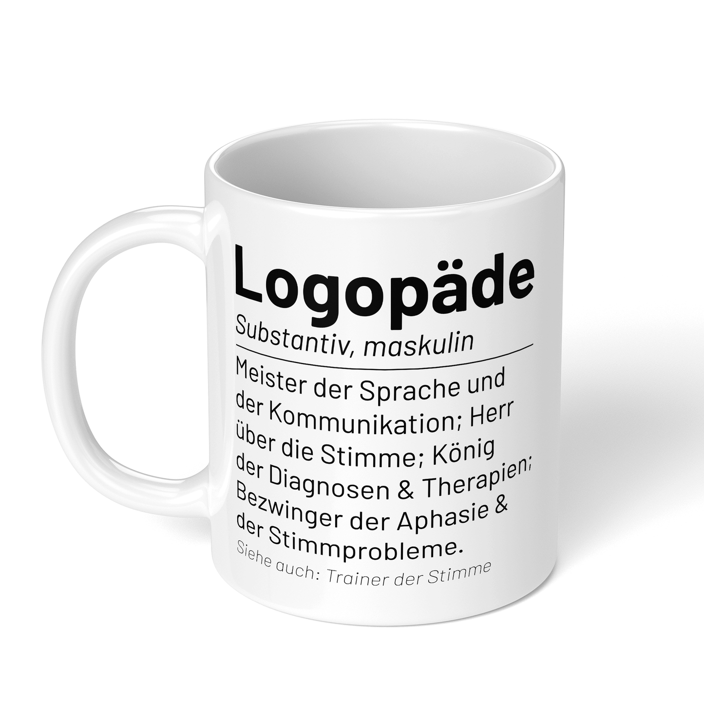 CupHaven® Logopädie Tasse - Wörterbuch "Logopäde" - Geschenk für Logopäden und Logopädinnen