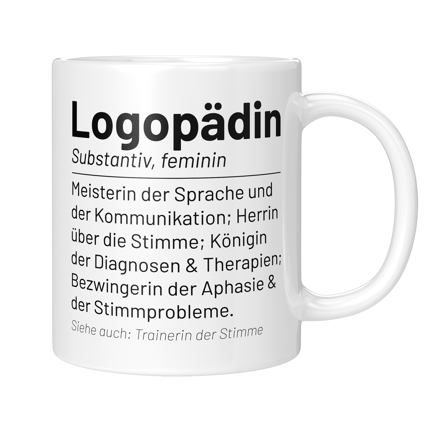 Logopädie Tasse - Wörterbuch "Logopädin" (Logopäde, Geschenk)