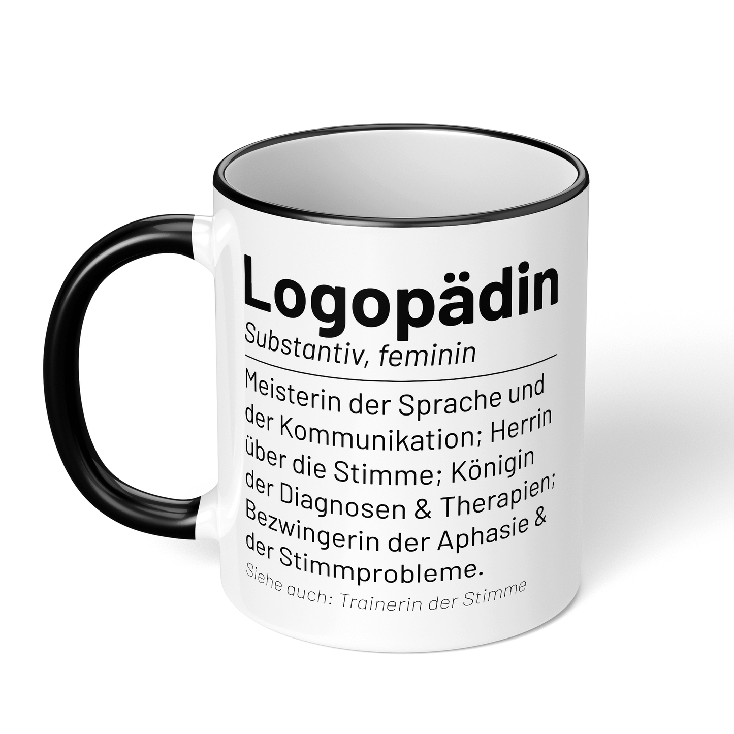 CupHaven® Logopädie Tasse - Wörterbuch "Logopädin" - Geschenk für Logopäden und Logopädinnen