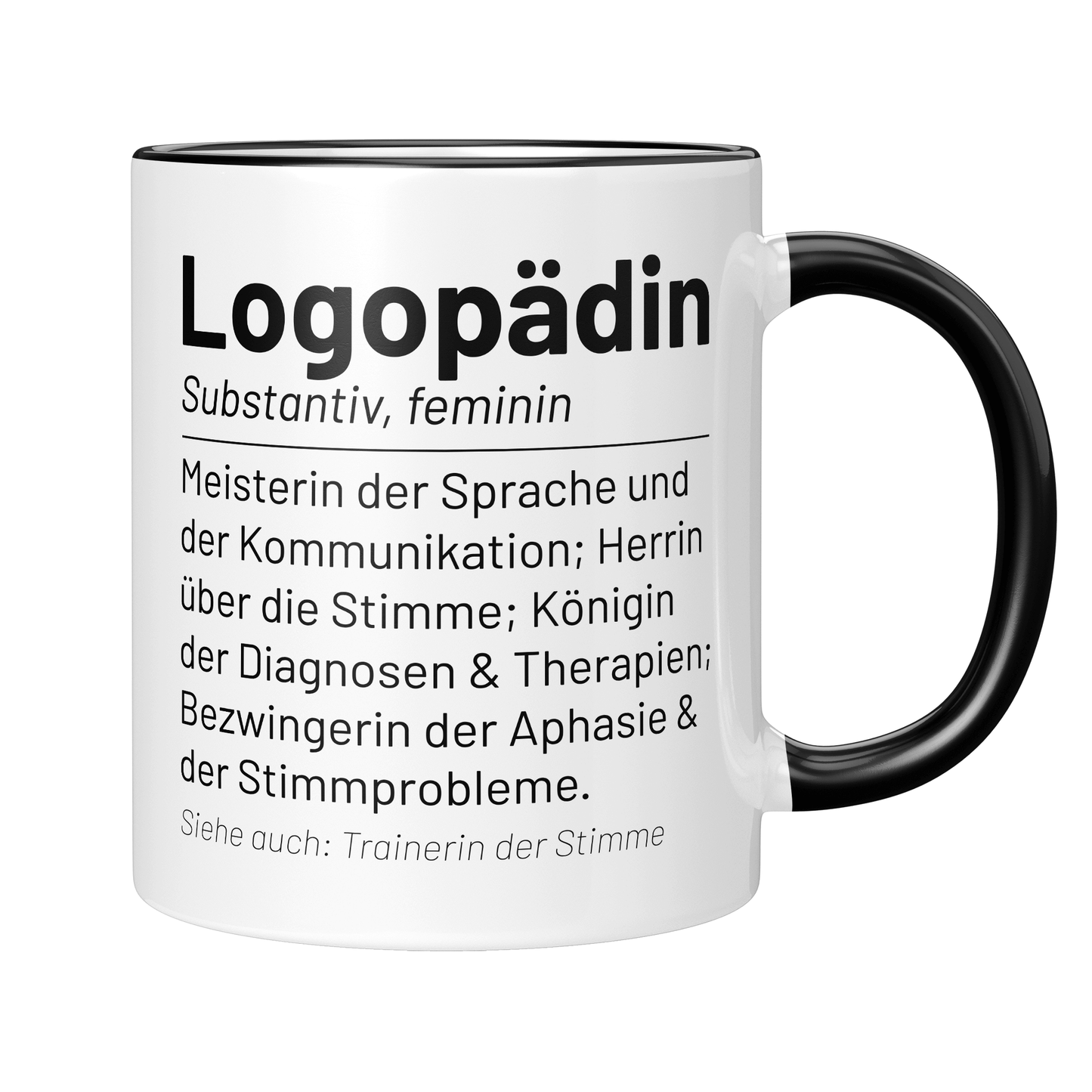 Logopädie Tasse - Wörterbuch "Logopädin" (Logopäde, Geschenk)