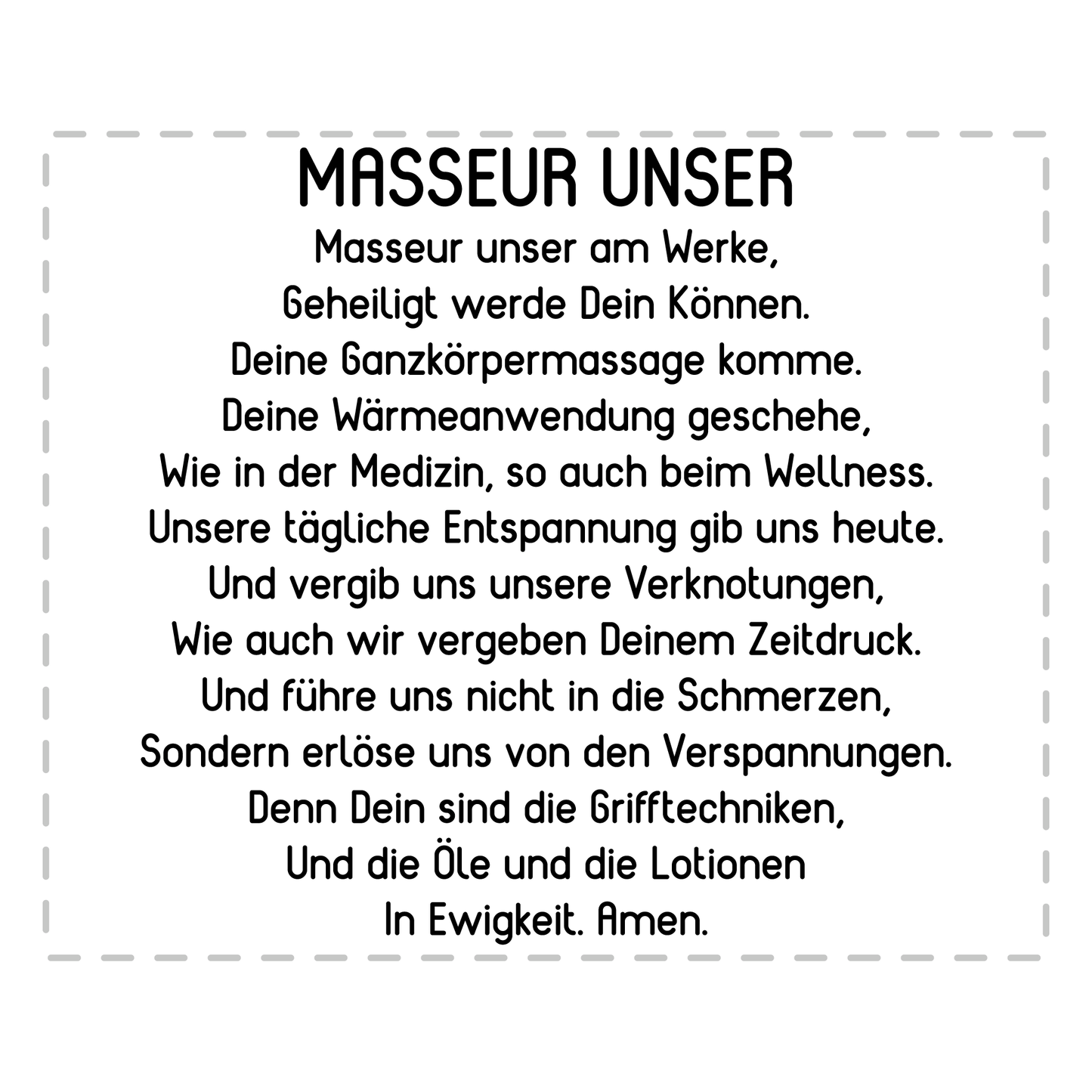 Masseur Tasse - "Masseur Unser"-Gebet (Masseurin, Massagetherapeut, Geschenk)