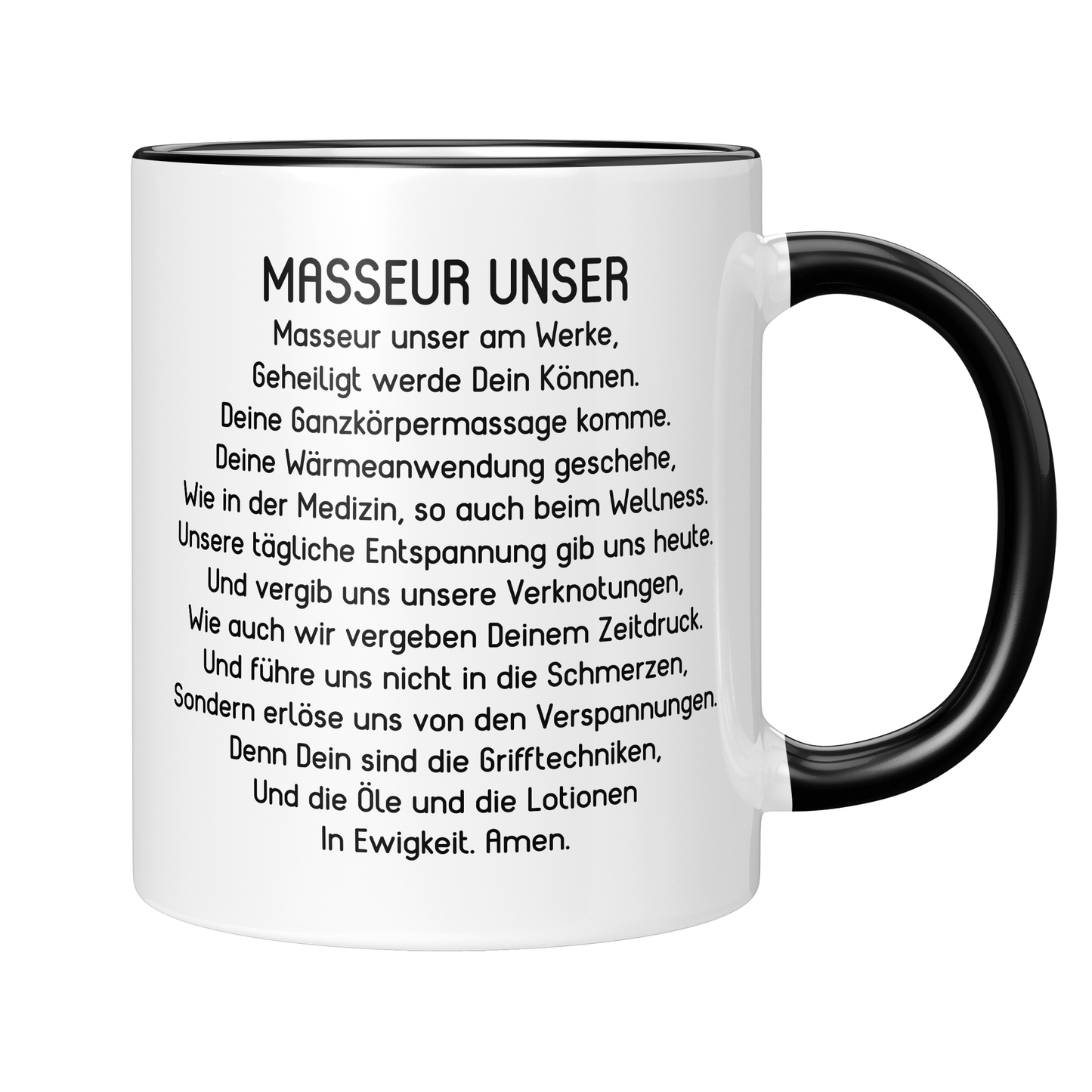 Masseur Tasse - "Masseur Unser"-Gebet (Masseurin, Massagetherapeut, Geschenk)