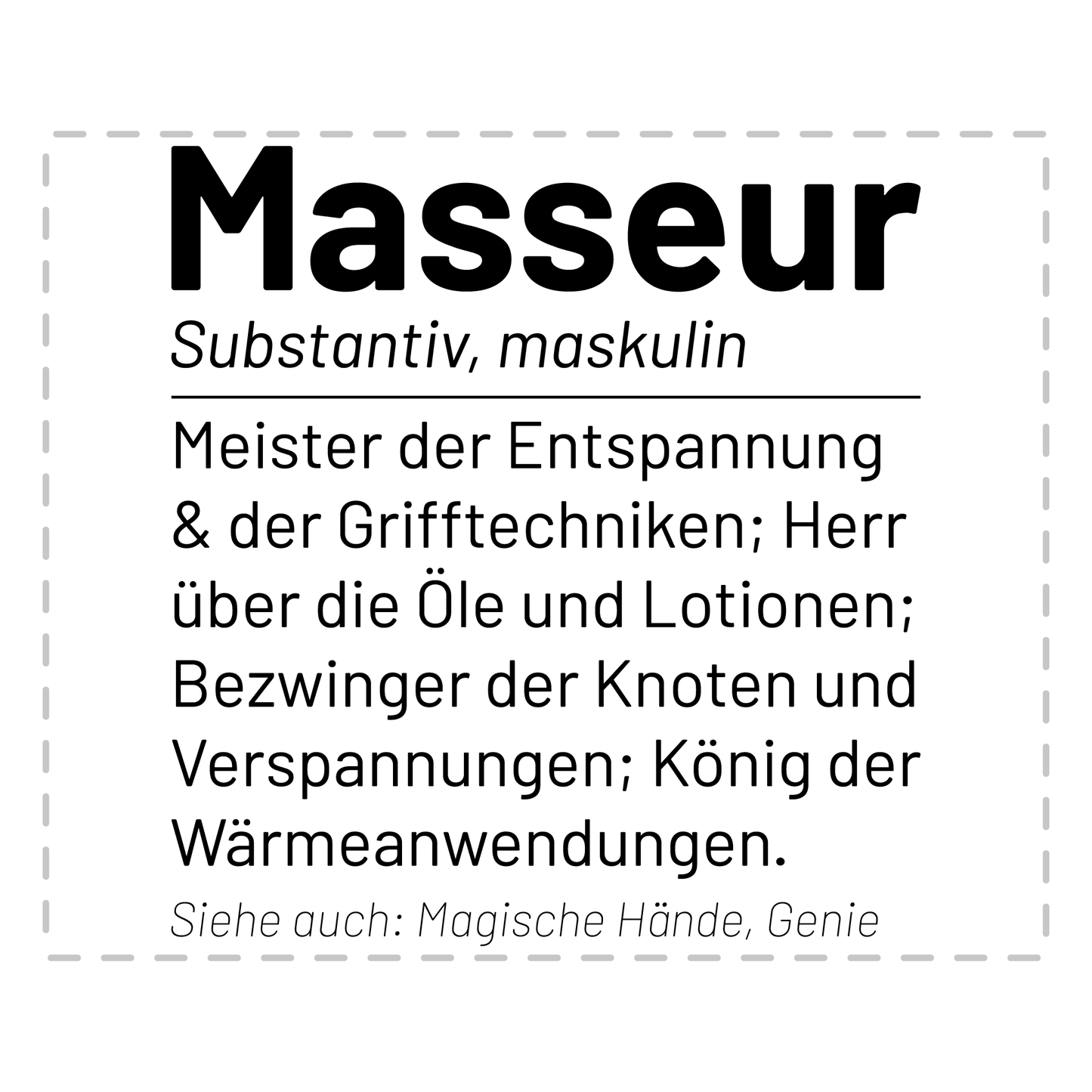 Masseur Tasse - Wörterbuch "Masseur" (Masseurin, Massagetherapeut, Geschenk)