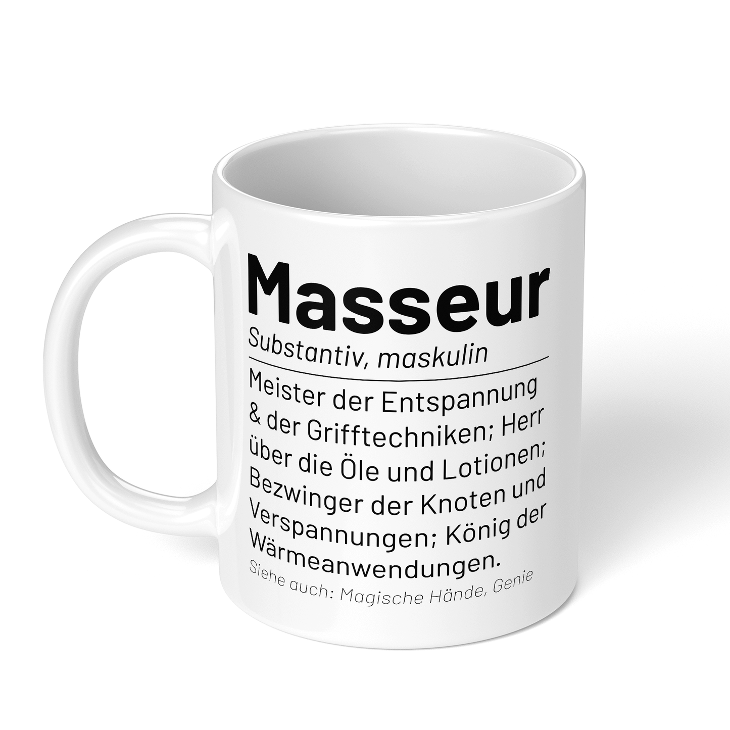 CupHaven® Masseur Tasse - Wörterbuch "Masseur" - Geschenk für Masseure und Masseurinnen