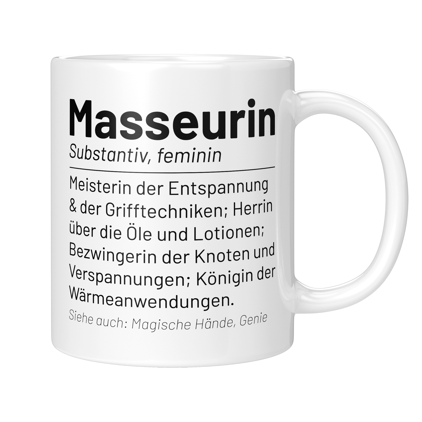 Masseur Tasse - Wörterbuch "Masseurin" (Massagetherapeut, Geschenk)