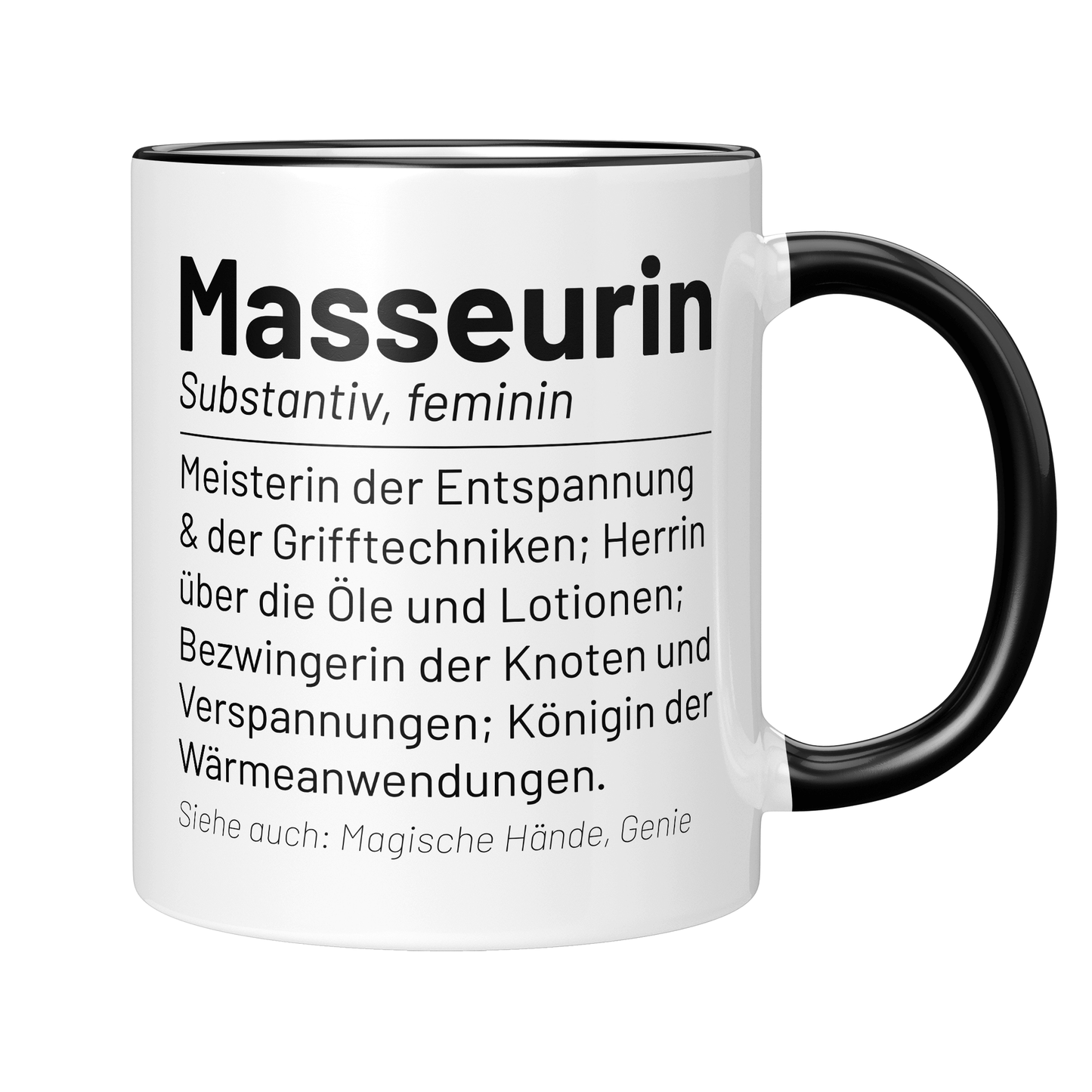Masseur Tasse - Wörterbuch "Masseurin" (Massagetherapeut, Geschenk)