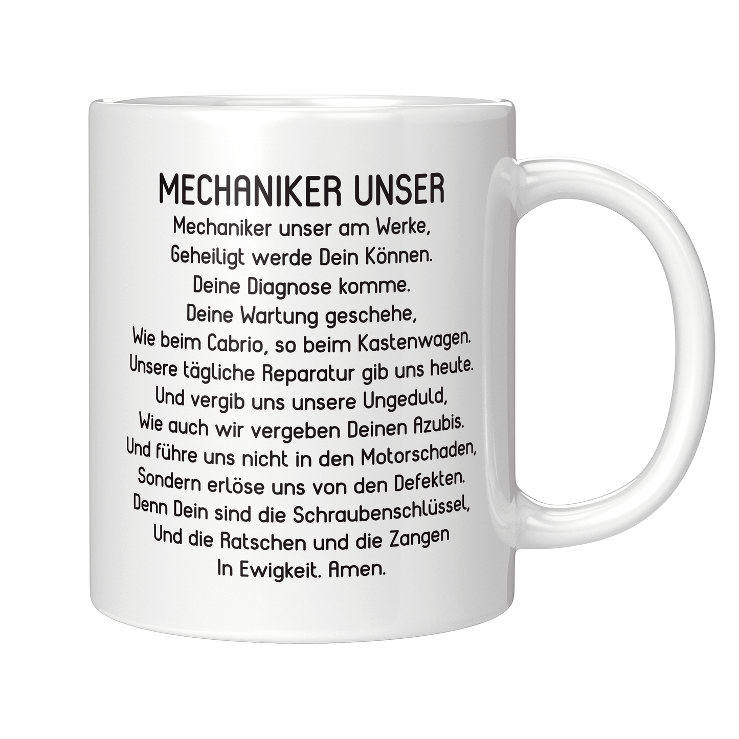Mechaniker Tasse - "Mechaniker Unser" Gebet (KFZ-Mechaniker, Geschenk)