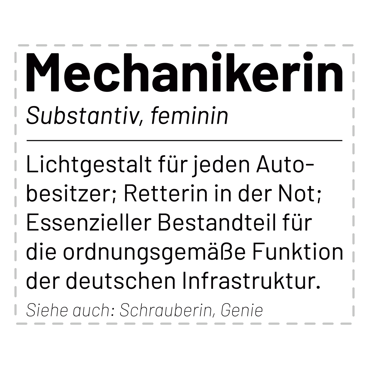 Mechaniker Tasse - Wörterbucheintrag: "Mechanikerin" (KFZ-Mechaniker, Geschenk)