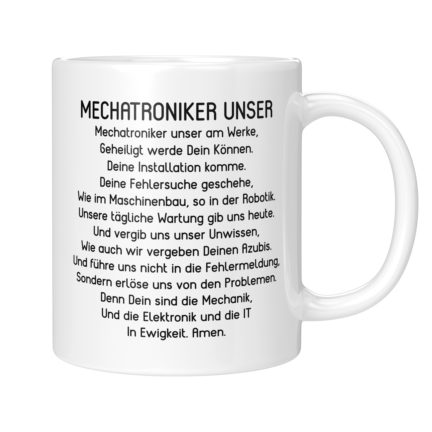 CupHaven® Mechatroniker Tasse - "Mechatroniker Unser"-Gebet - Geschenk für Mechatroniker und Mechatronikerinnen