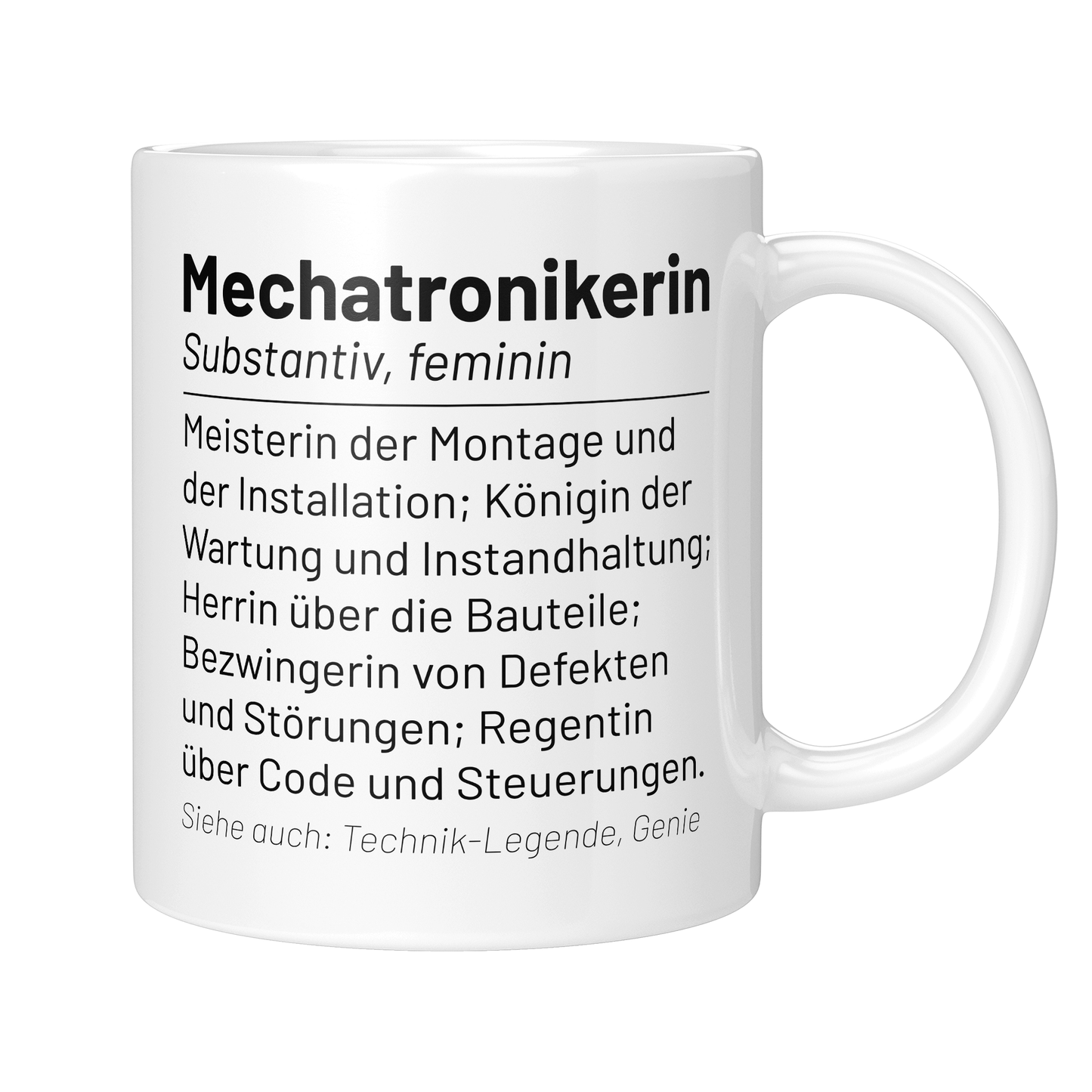 CupHaven® Mechatroniker Tasse - Wörterbuch "Mechatronikerin" - Geschenk für Mechatroniker und Mechatronikerinnen