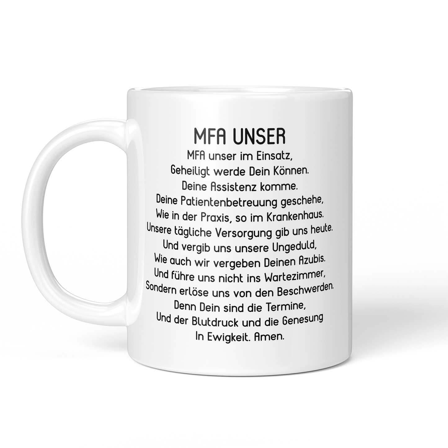 CupHaven® MFA Tasse - "MFA-Unser"-Gebet - Geschenk für Medizinische Fachangestellte und Arzthelferinnen