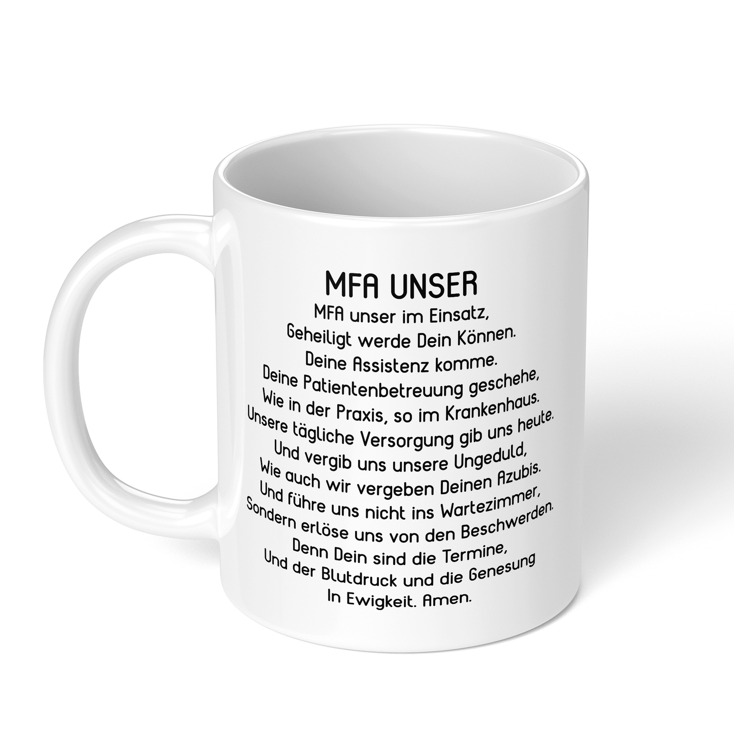 CupHaven® MFA Tasse - "MFA-Unser"-Gebet - Geschenk für Medizinische Fachangestellte und Arzthelferinnen