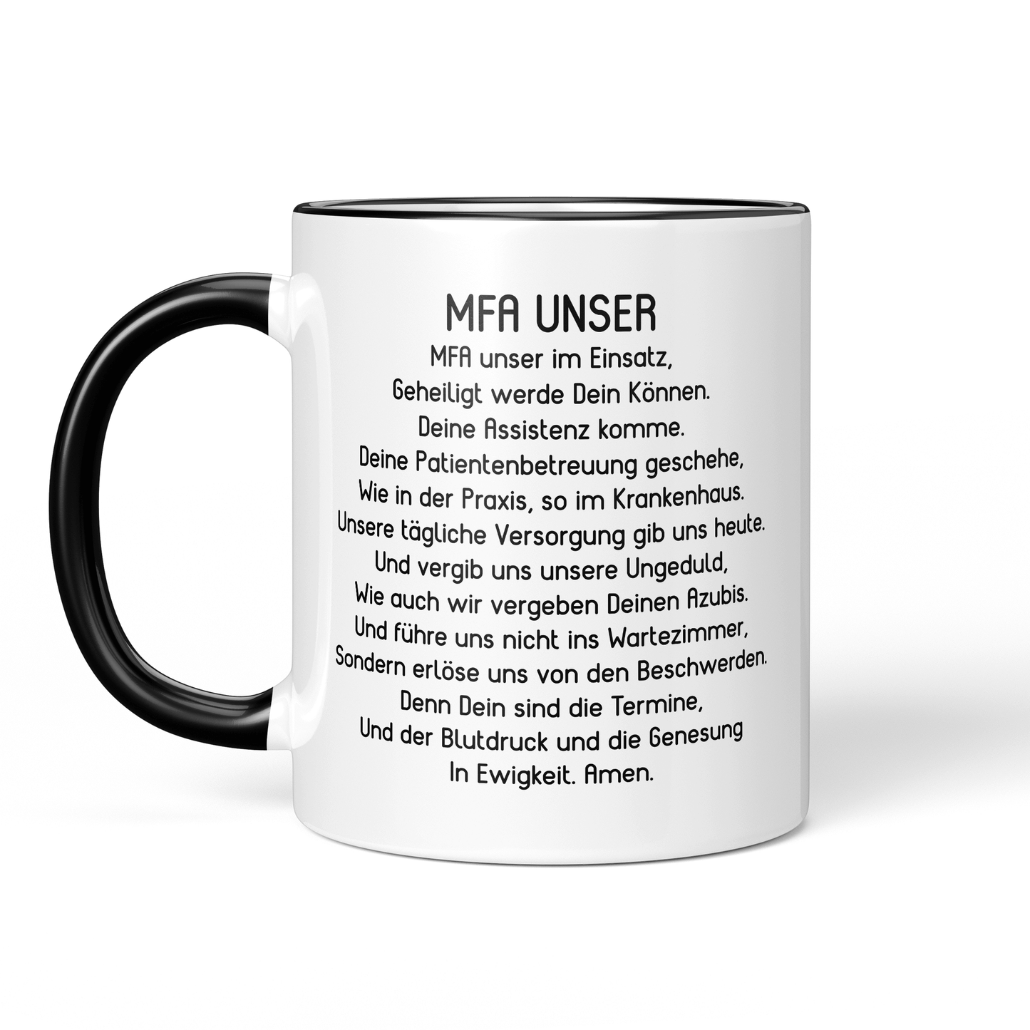 CupHaven® MFA Tasse - "MFA-Unser"-Gebet - Geschenk für Medizinische Fachangestellte und Arzthelferinnen