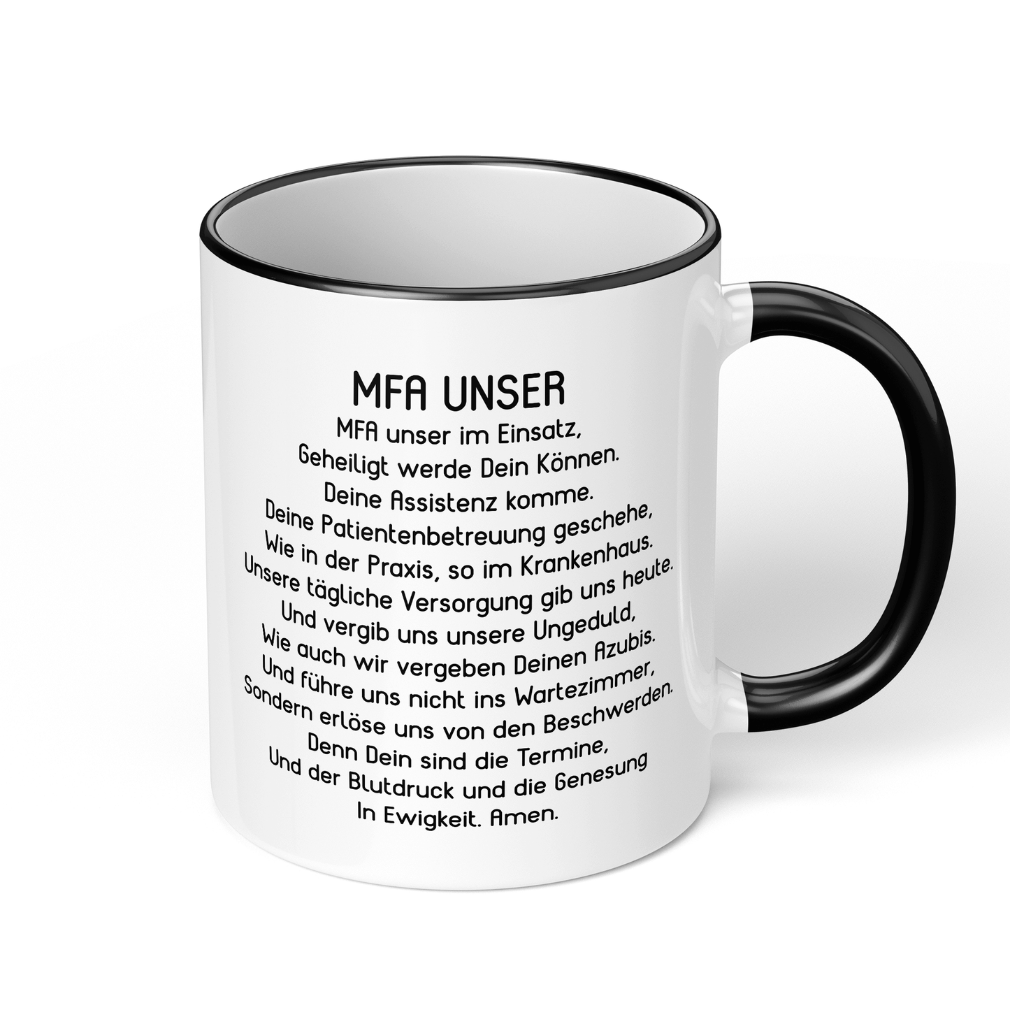 CupHaven® MFA Tasse - "MFA-Unser"-Gebet - Geschenk für Medizinische Fachangestellte und Arzthelferinnen