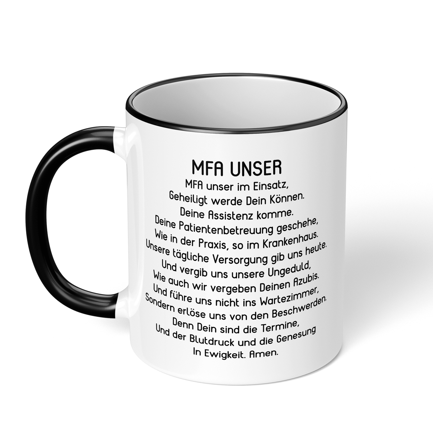 CupHaven® MFA Tasse - "MFA-Unser"-Gebet - Geschenk für Medizinische Fachangestellte und Arzthelferinnen