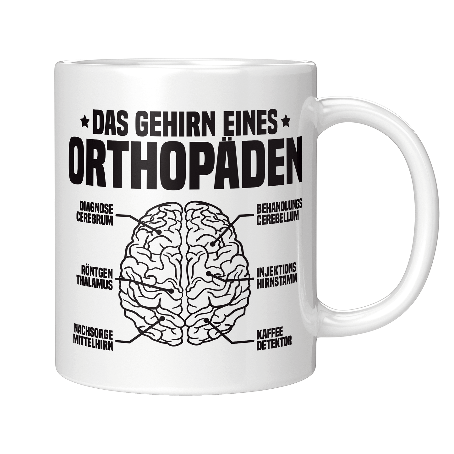 Orthopäde Tasse - Das Gehirn eines Orthopäden (Orthopädin, Orthopädie, Geschenk)