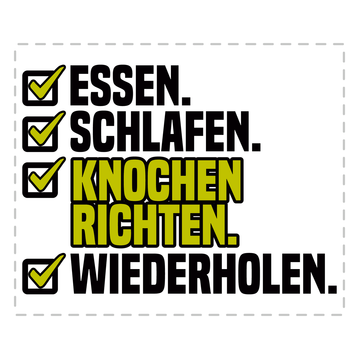 Orthopäde Tasse - Essen. Schlafen. Knochen richten. Wiederholen. (Orthopädie, Orthopädin, Geschenk)